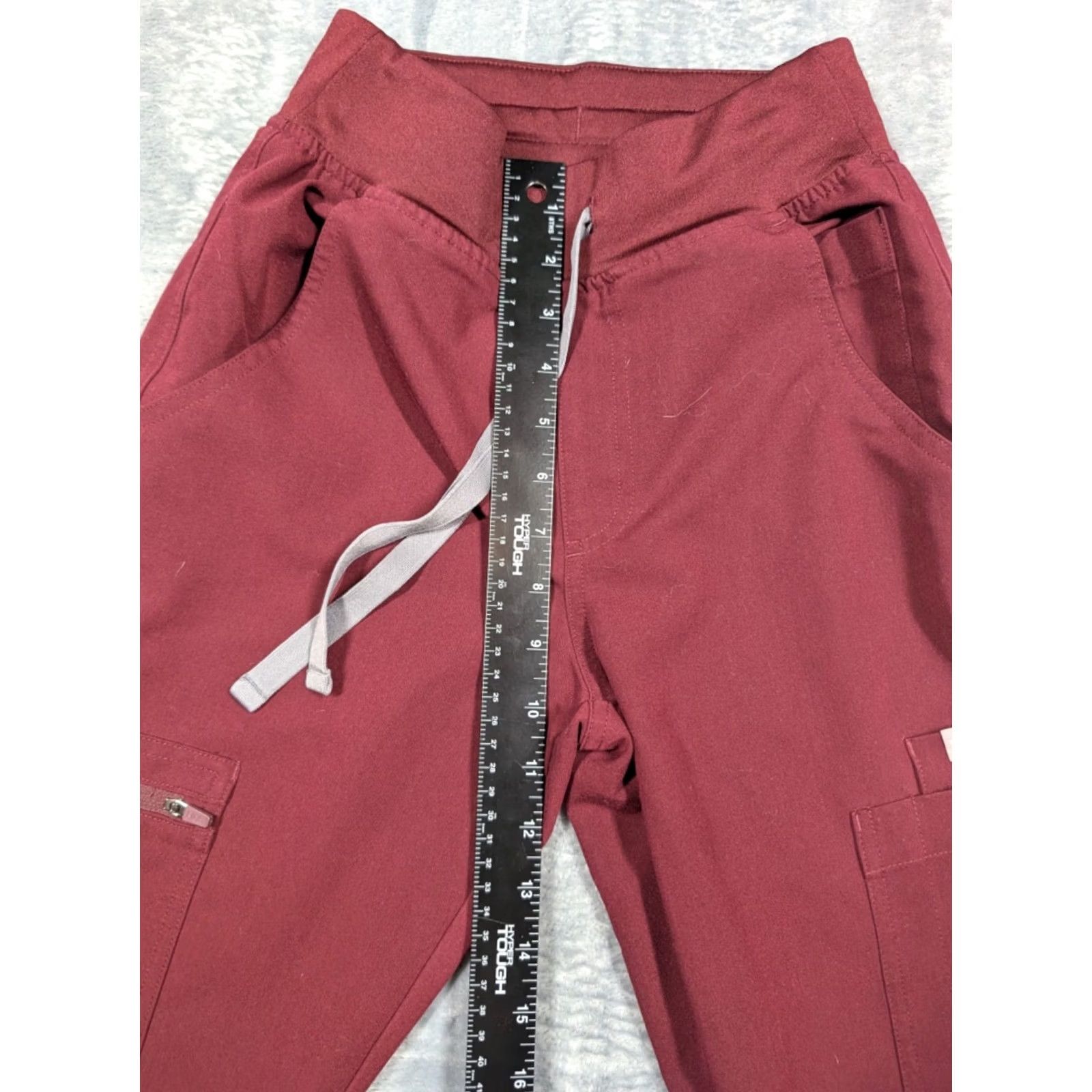 Vintage FIGS Women Yola Skinny Pants XXS Cranberry / Pink TW2000R Medical Scrub Solid Polyester Womens Size 24" / US 00 / IT 34 - 3 Thumbnail
