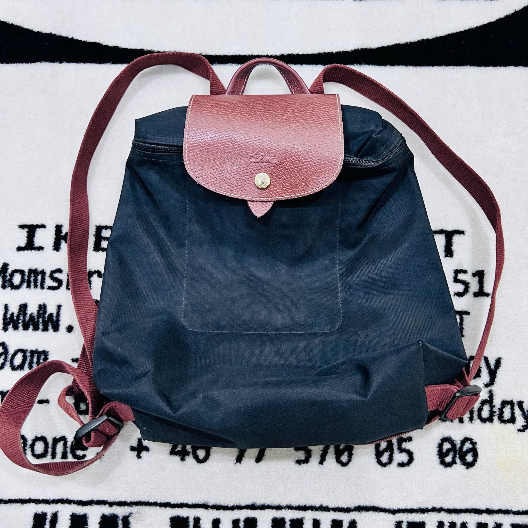 Longchamp Longchamp Le Pliage Backpack - Brown Black Size ONE SIZE - 1 Thumbnail