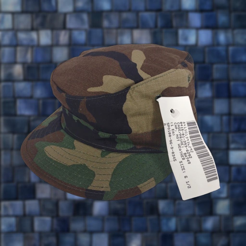 Vintage VINTAGE US Army Military Issue BDU Woodland Camo Hot Weather Cap Hat Size 6 1/2 NEW Size ONE SIZE - 1 Thumbnail