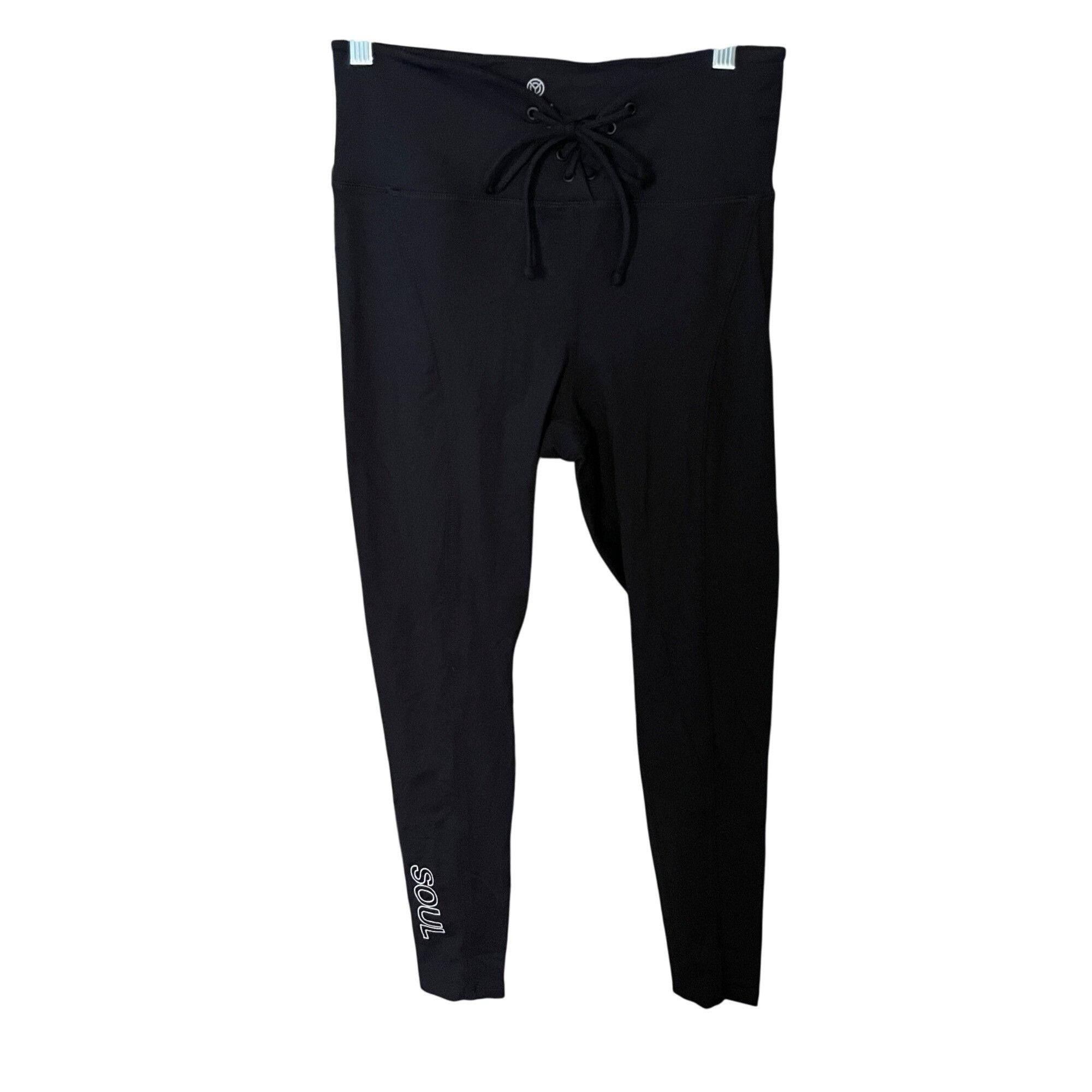 Other Year Of Ours Black Soul Lace-Up High-Waisted Leggings L Size 34" / US 12 / IT 48 - 3 Thumbnail