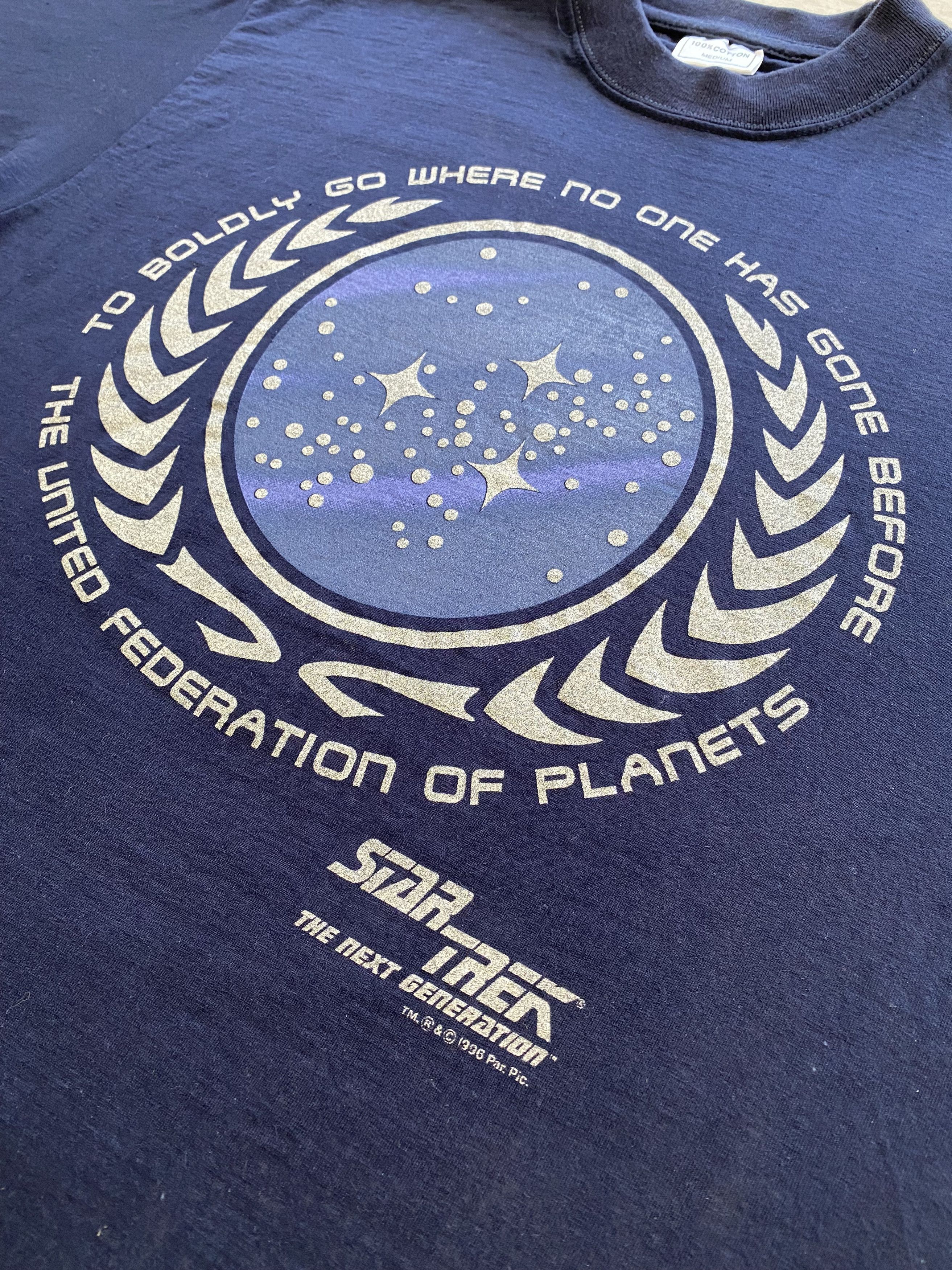 Vintage Vintage 1996 Star Trek Movie Series Navy Blue T-shirt Size US M / EU 48-50 / 2 - 17 Thumbnail