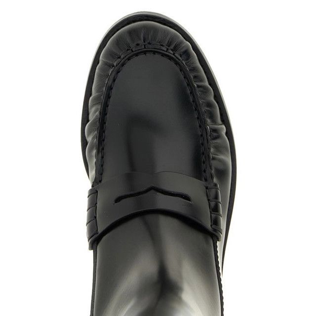 Prada PRADA Black Brushed Leather High Boots New And Authentic (Wo Size US 9 / IT 39 - 4 Thumbnail