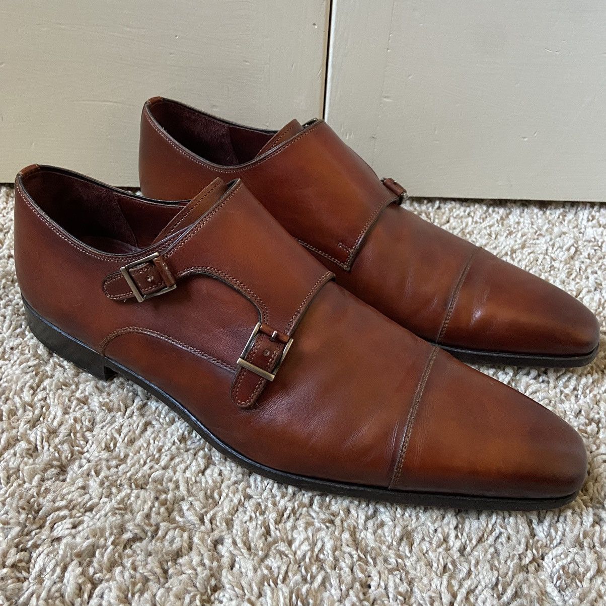 Magnanni Magnanni Double Monk Strap Brown Leather Dress Shoes ...