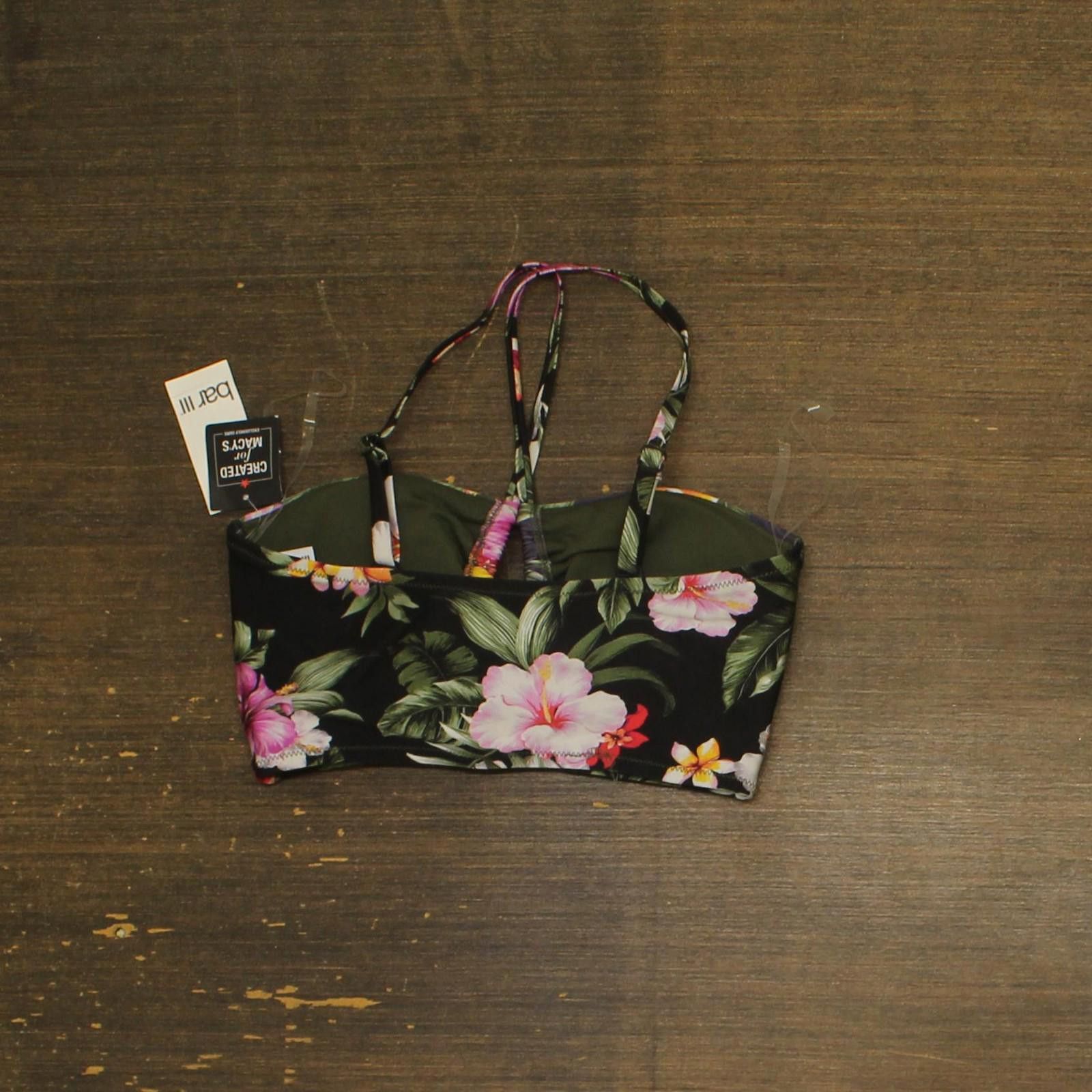 Bar III Nwt Bar Iii Bandeau Halter Bikini Swim Top Multi Black S Size ONE SIZE - 2 Thumbnail