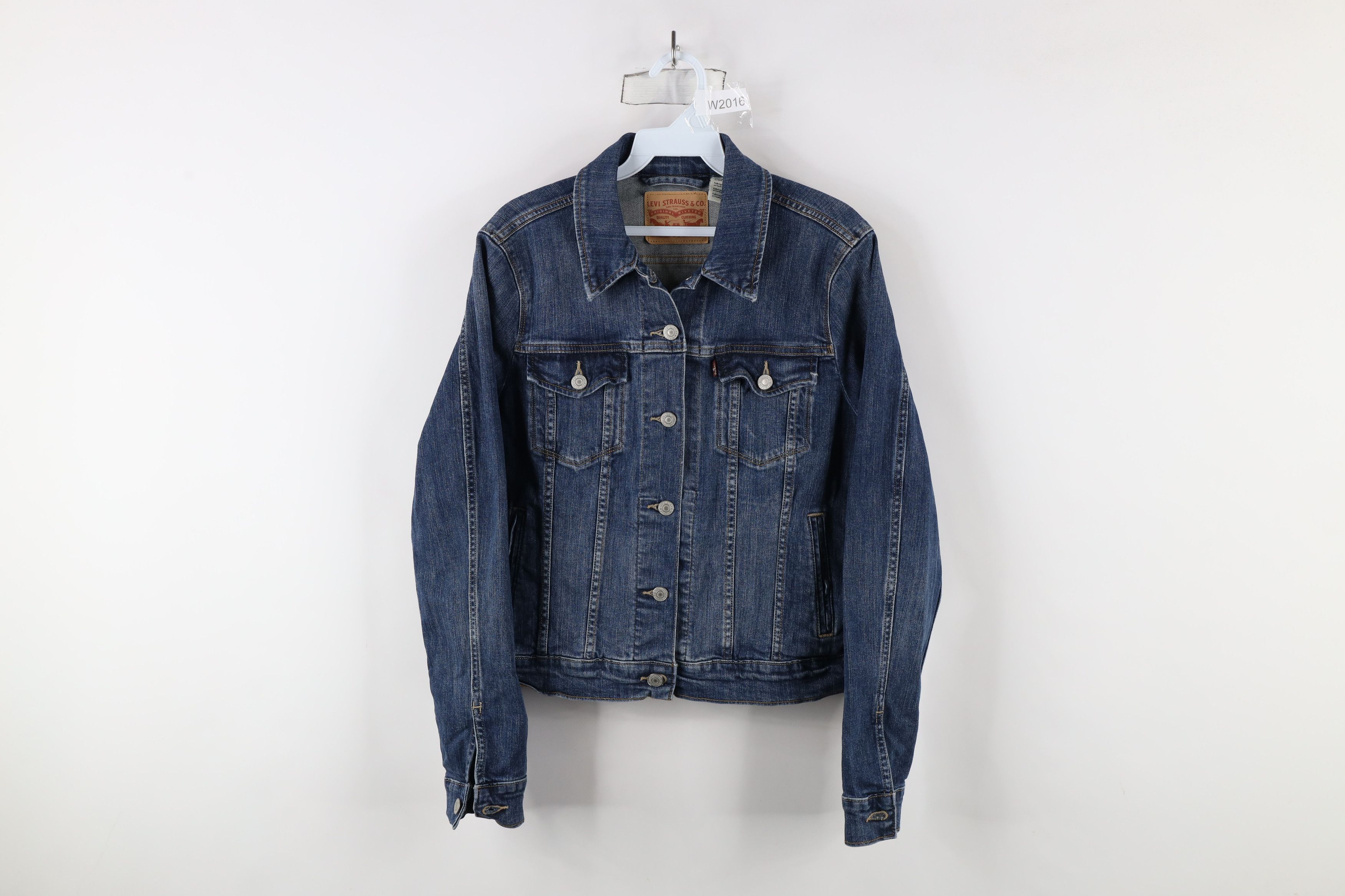 Levi's × Vintage Vintage Y2K Levis Stretch Denim Jean Trucker Jacket Blue Size L / US 10 / IT 46 - 1 Thumbnail