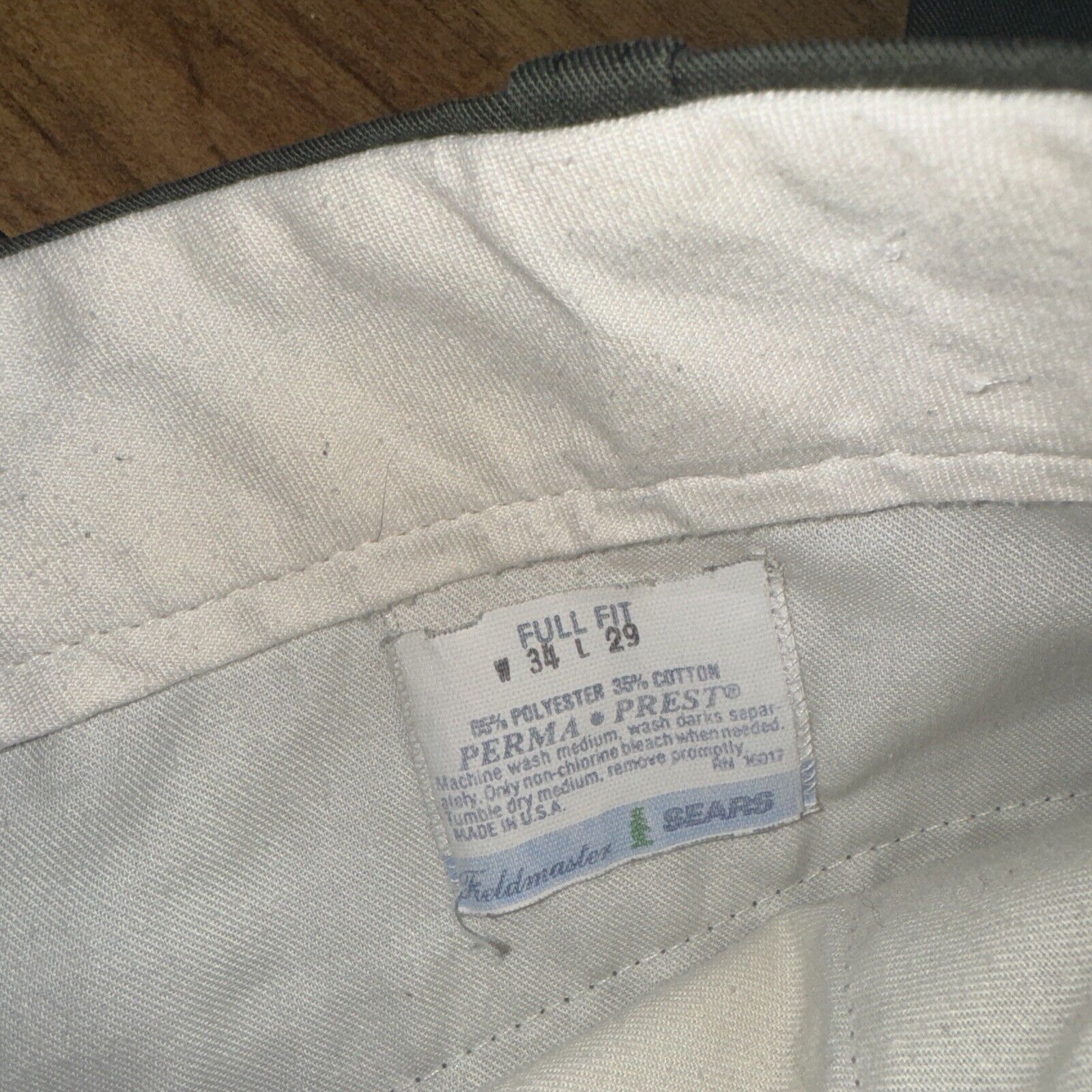 Sears × Vintage Vintage Sears Perma Pres Chino Pants Green 32x29 Military Size US 32 / EU 48 - 4 Thumbnail