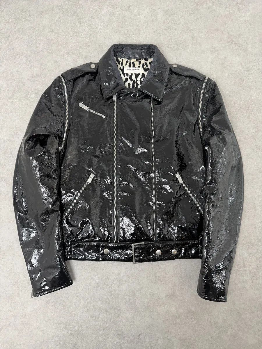 Saint Laurent Paris AW2015 Saint Laurent Black Patent Leather Multi Zip Jacket by Hedi Slimane Size US S / EU 44-46 / 1 - 13 Thumbnail