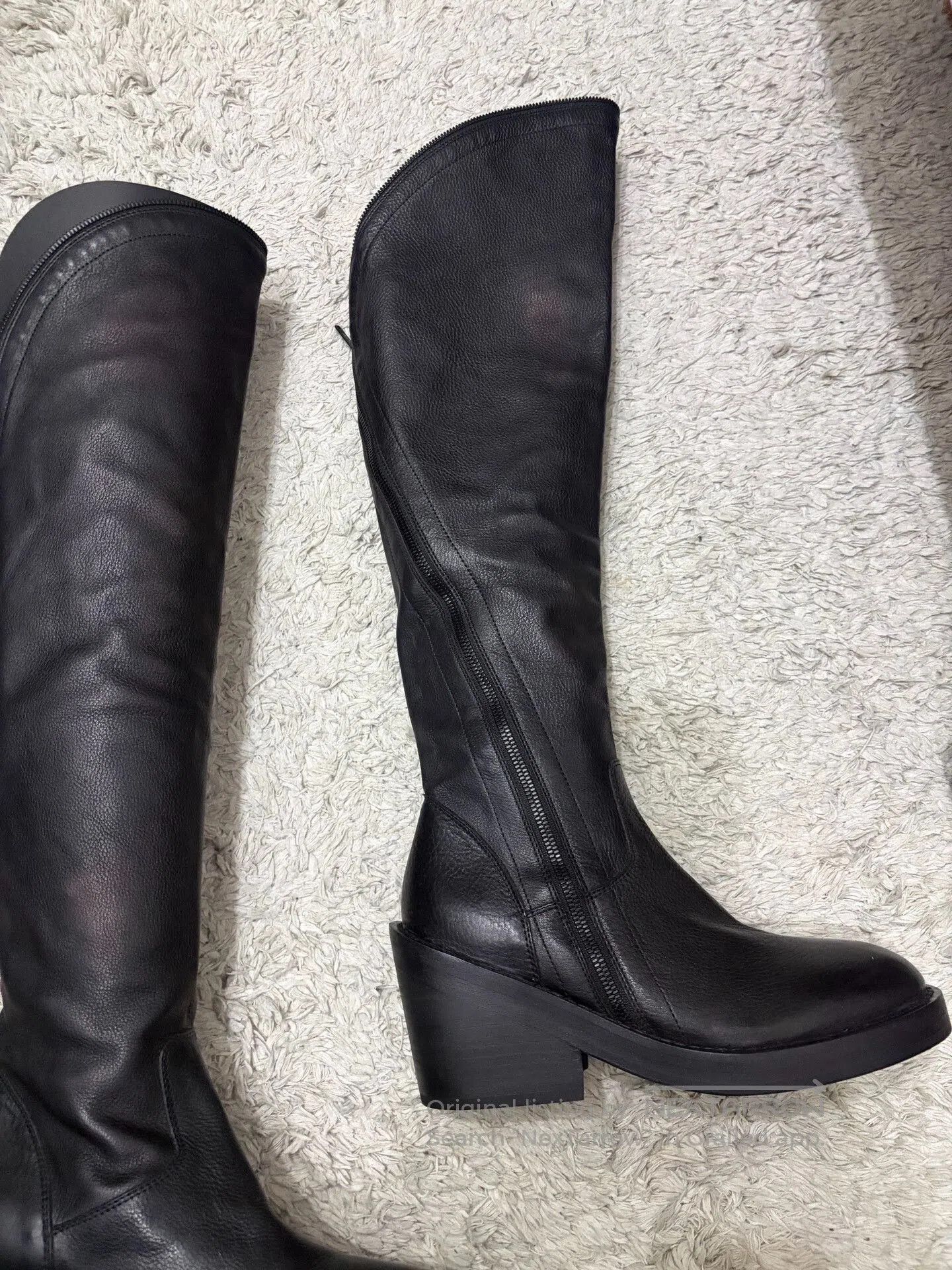 Ann Demeulemeester Ann Demeulemeester 2012 Spiral Zip Leather Tall Boots. Size US 6 / IT 36 - 3 Thumbnail