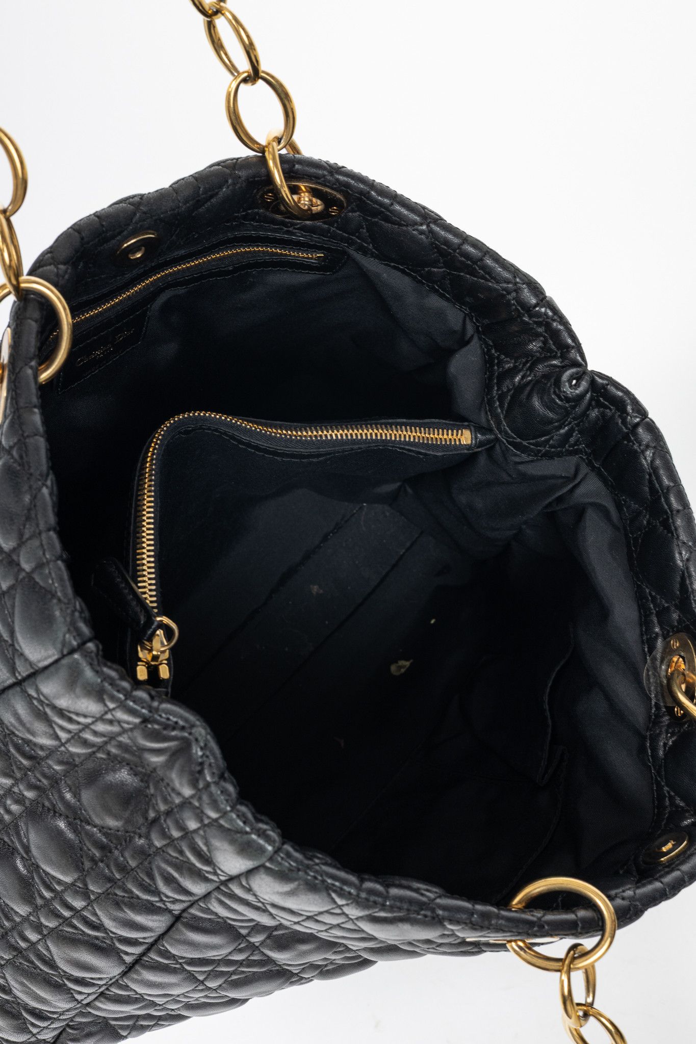 Dior Christian Dior Lady Dior Black Cannage Lambskin Tote Size ONE SIZE - 9 Thumbnail