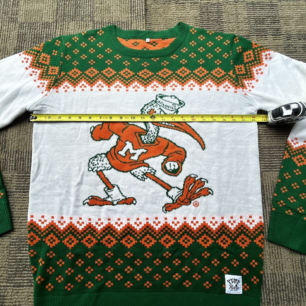 NCAA Miami Hurricanes Dyme Lyfe knitted Christmas Sweater Size US L / EU 52-54 / 3 - 6 Thumbnail