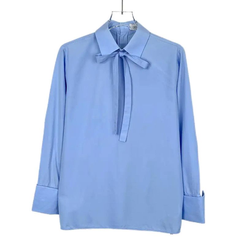 Valentino Valentino Women's Blue Cotton Shirt 0089 Size S / US 4 / IT 40 - 1 Thumbnail