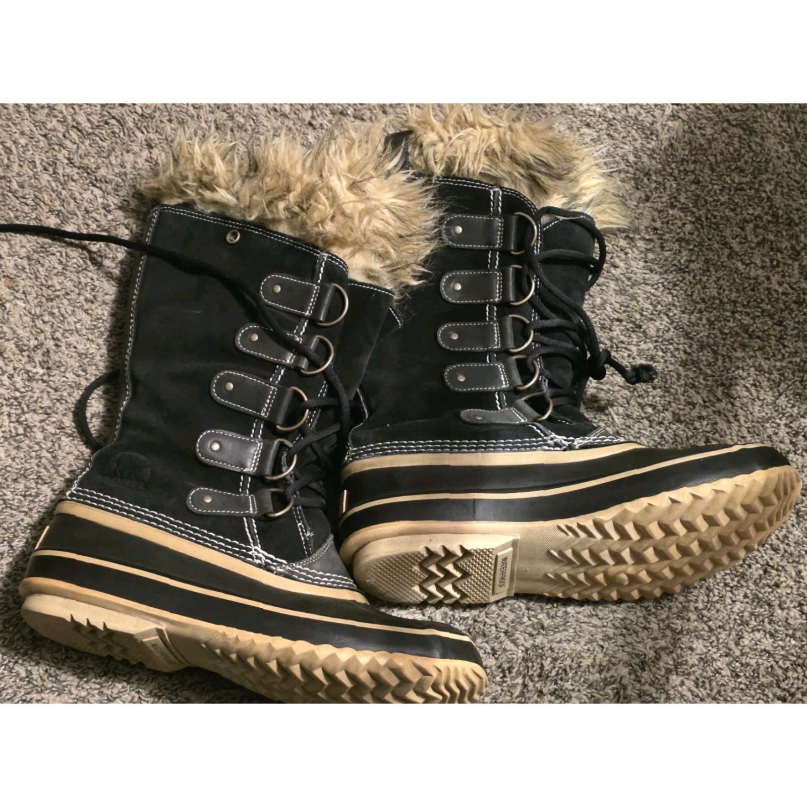 SOREL Sorel Joan of Arctic Boots Women’s Sz 10 Black Snow Winter Boots Suede EUC NL1540-010 Size US 10 / IT 40 - 3 Thumbnail