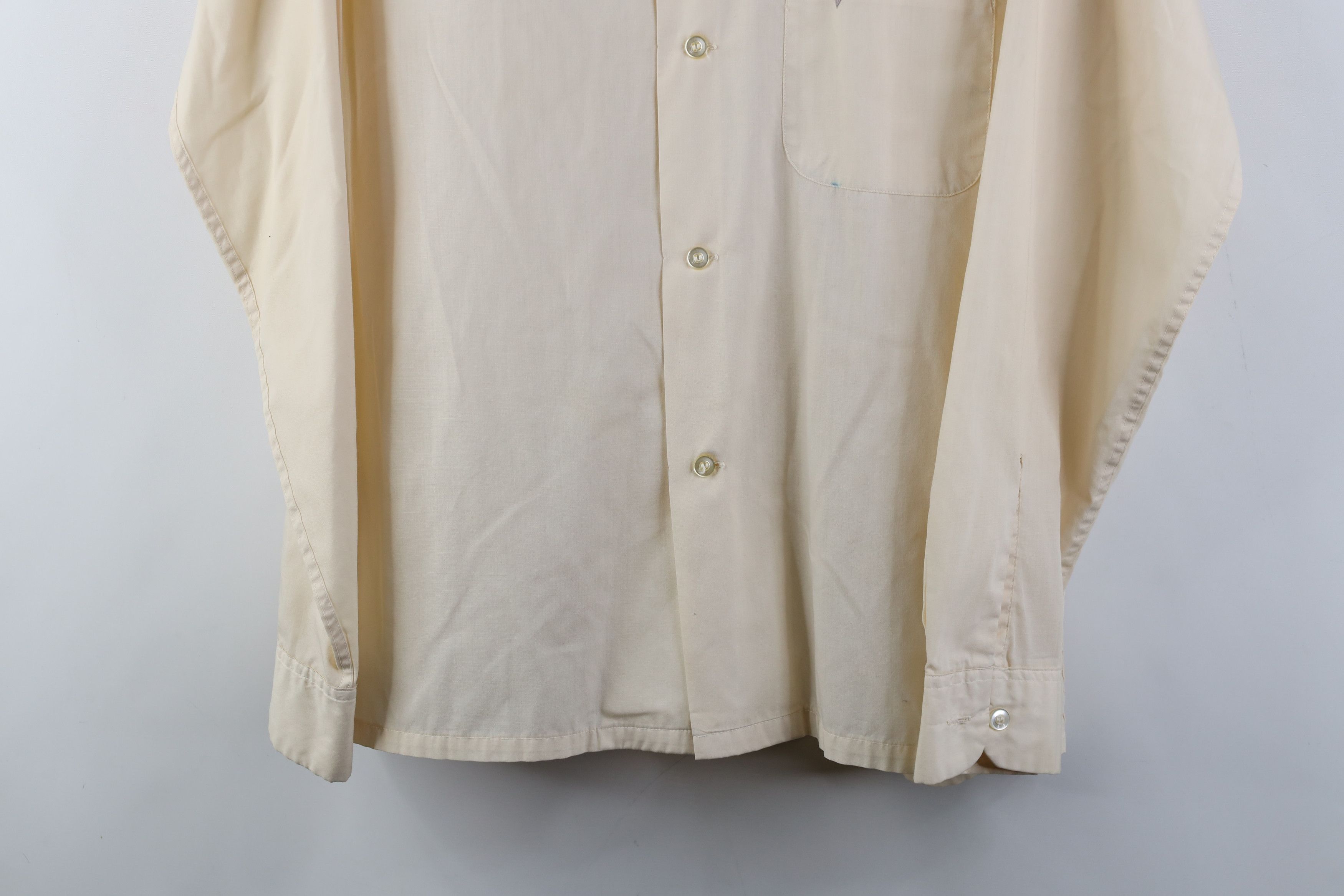Vintage Vintage 50s Penneys Looped Collar Button Shirt Beige Size US M / EU 48-50 / 2 - 3 Thumbnail
