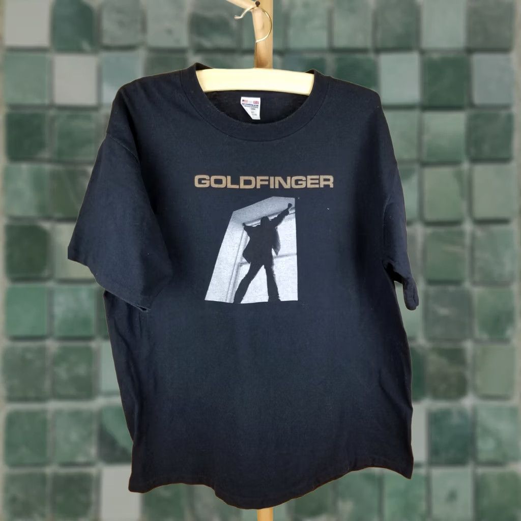 Vintage GOLDFINGER BAND T-SHIRT Black Cotton XLARGE Vintage 90's Single Stitch Men XL | 60s Band Cartoon Stitch USA Disney Theme Mens Size US XL / EU 56 / 4 - 1 Thumbnail