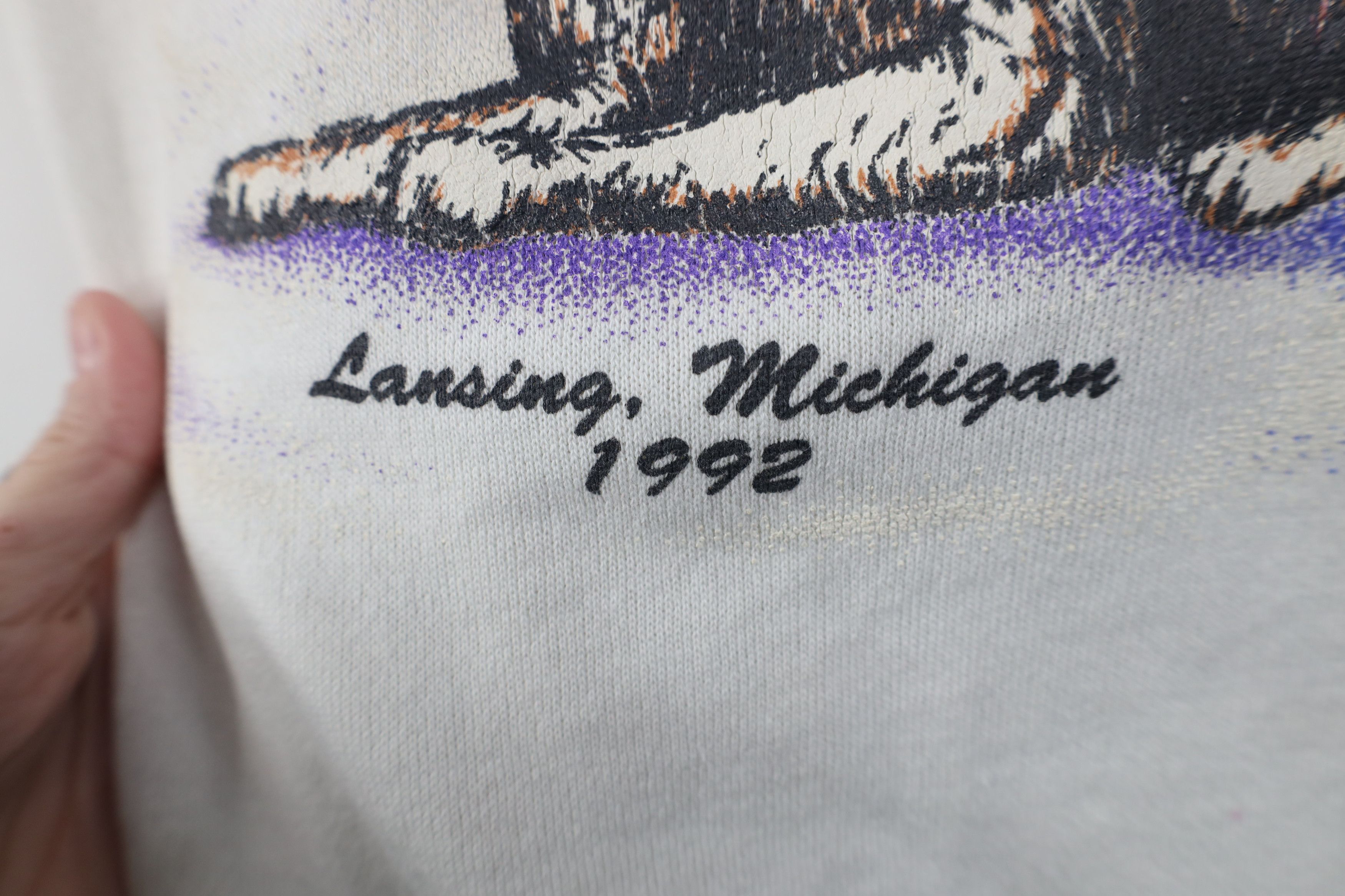 Vintage Vintage 90s Streetwear Michigan Wolf Nature Sweatshirt USA Size XL / US 12-14 / IT 48-50 - 6 Thumbnail