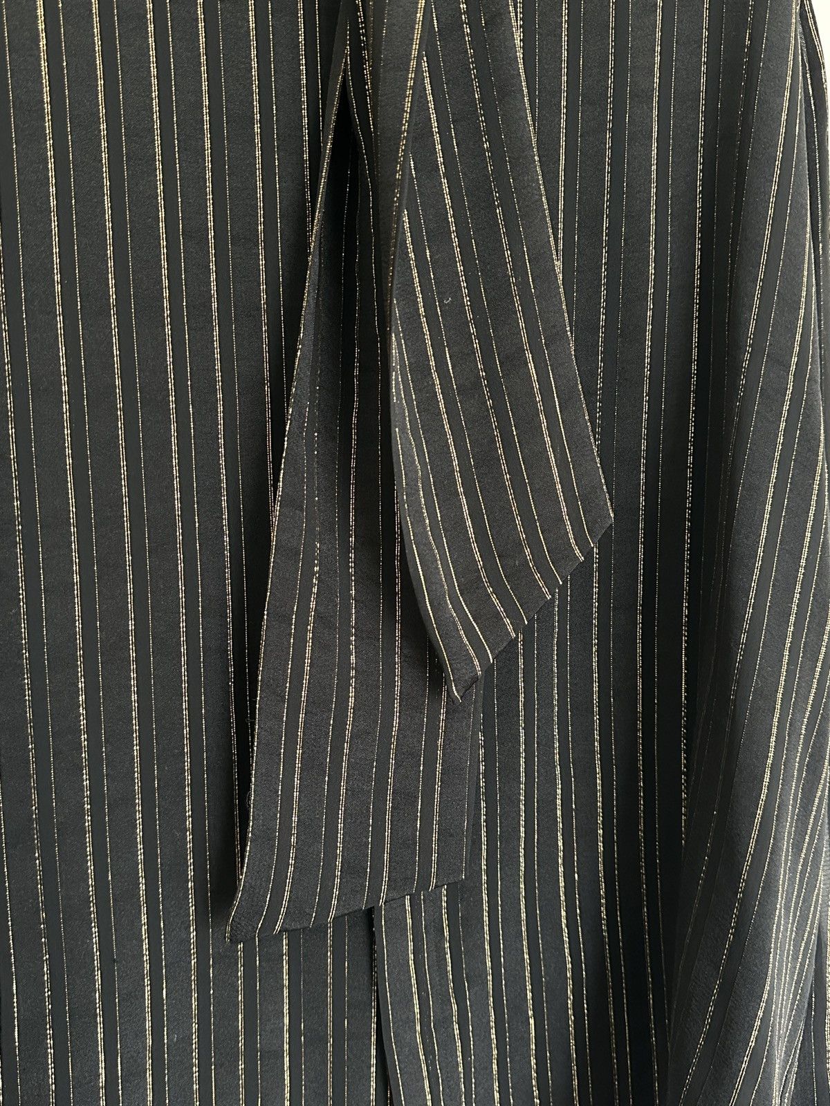 Saint Laurent Paris Black & Gold Silk Shirt with Lavallière Tie Size 40 Size US M / EU 48-50 / 2 - 6 Thumbnail