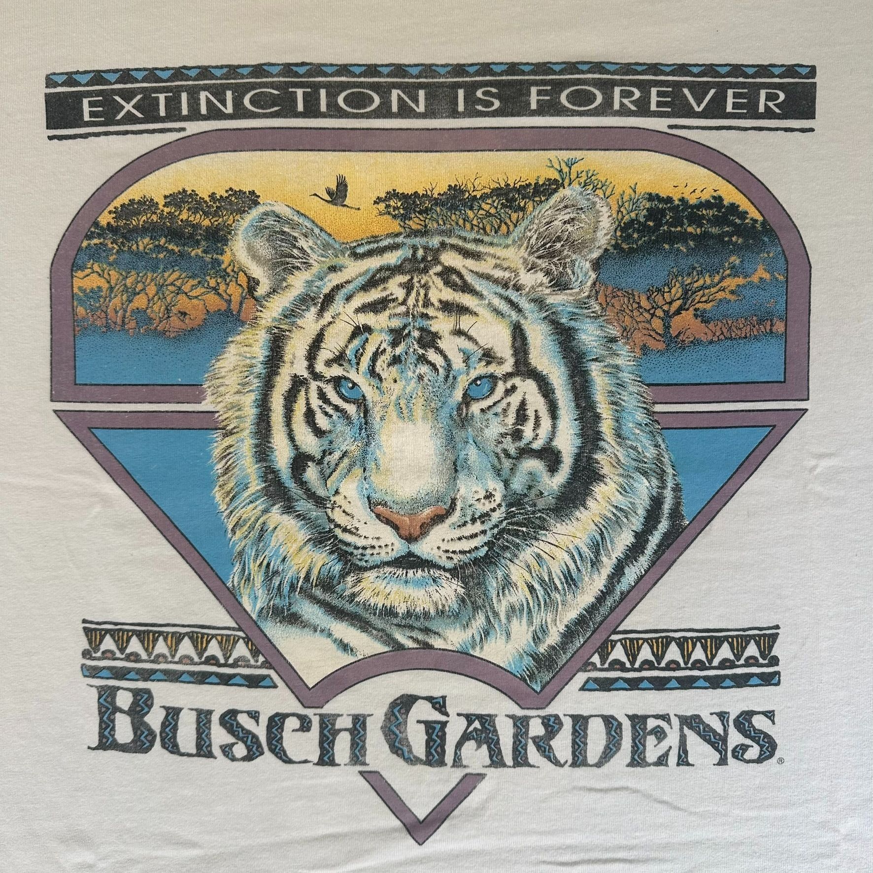 TEE JAYS Vintage 90s Busch Gardens Tiger T-Shirt Nature Animal Tee Size US XL / EU 56 / 4 - 2 Thumbnail