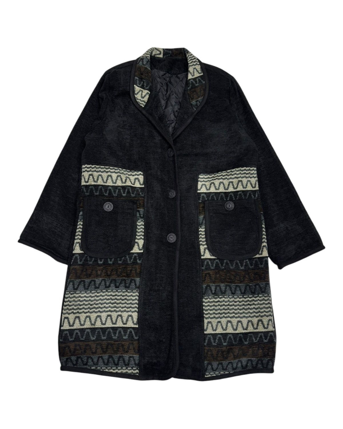 Native Vintage Tribal Pattern Wool-Blend Overcoat Boho Southwestern Size US M / EU 48-50 / 2 - 9 Thumbnail