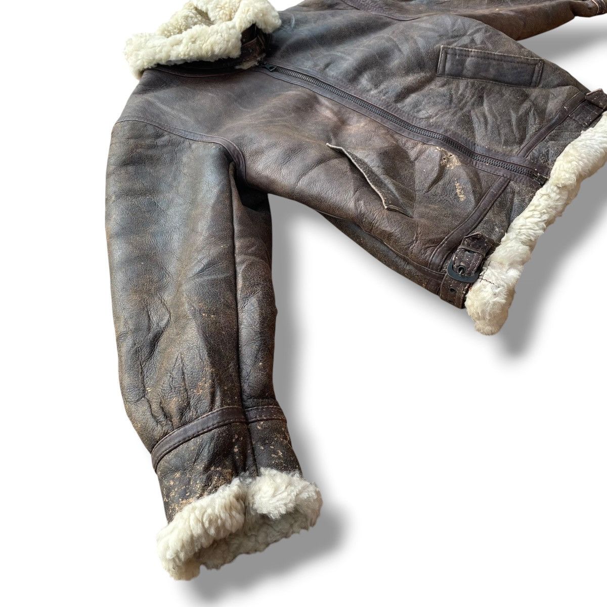 Genuine Leather VINTAGE SPRAZZO MODA SPORTIVO B3 SHEARLING FUR JACKET Size US L / EU 52-54 / 3 - 9 Thumbnail