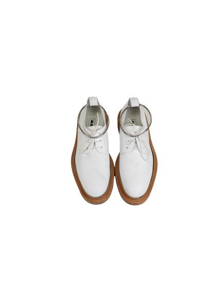 Jil Sander o1y1025 Leather Laced Shoes in White Size US 7 / IT 37 - 2 Thumbnail