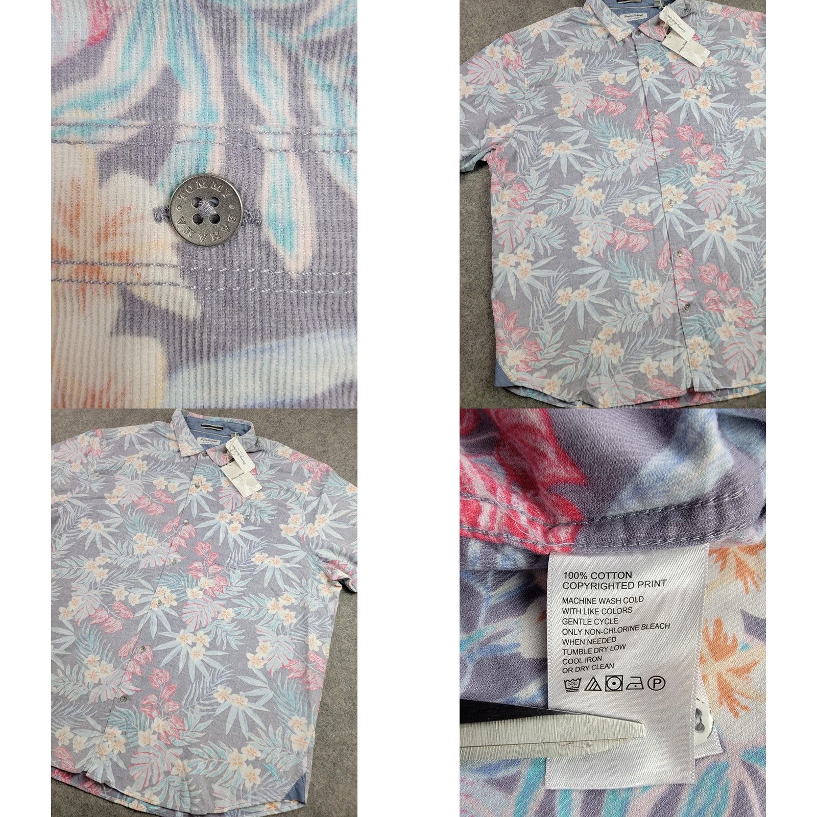 Tommy Bahama Tommy Bahama Shirt Mens 3XL Fog Grey Coastline Cord Montecito Frond Floral Shirt Long Sleeve Button-Up Collared NWT Mens Size US XXL / EU 58 / 5 - 8 Thumbnail