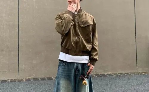 VIBE Stylish Brown Bomber Jacket Size US L / EU 52-54 / 3 - 3 Thumbnail