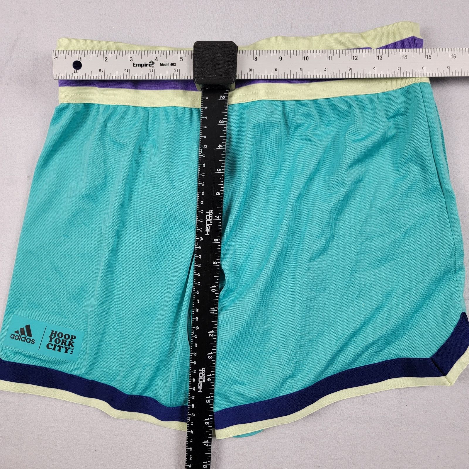 Adidas Adidas Women's Teal Hoop York City Shorts - Size M (830) Size 30" / US 8 / IT 44 - 7 Thumbnail