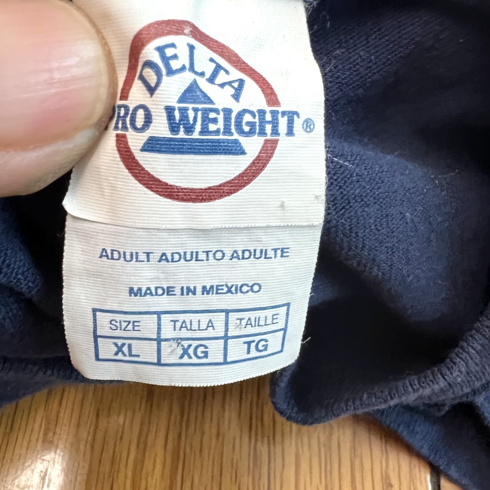 Delta Delta Shirt Mens XL Blue Spelled Backwards Is Tacocat Pro Weight Pullover T Shirt Size US XL / EU 56 / 4 - 4 Thumbnail