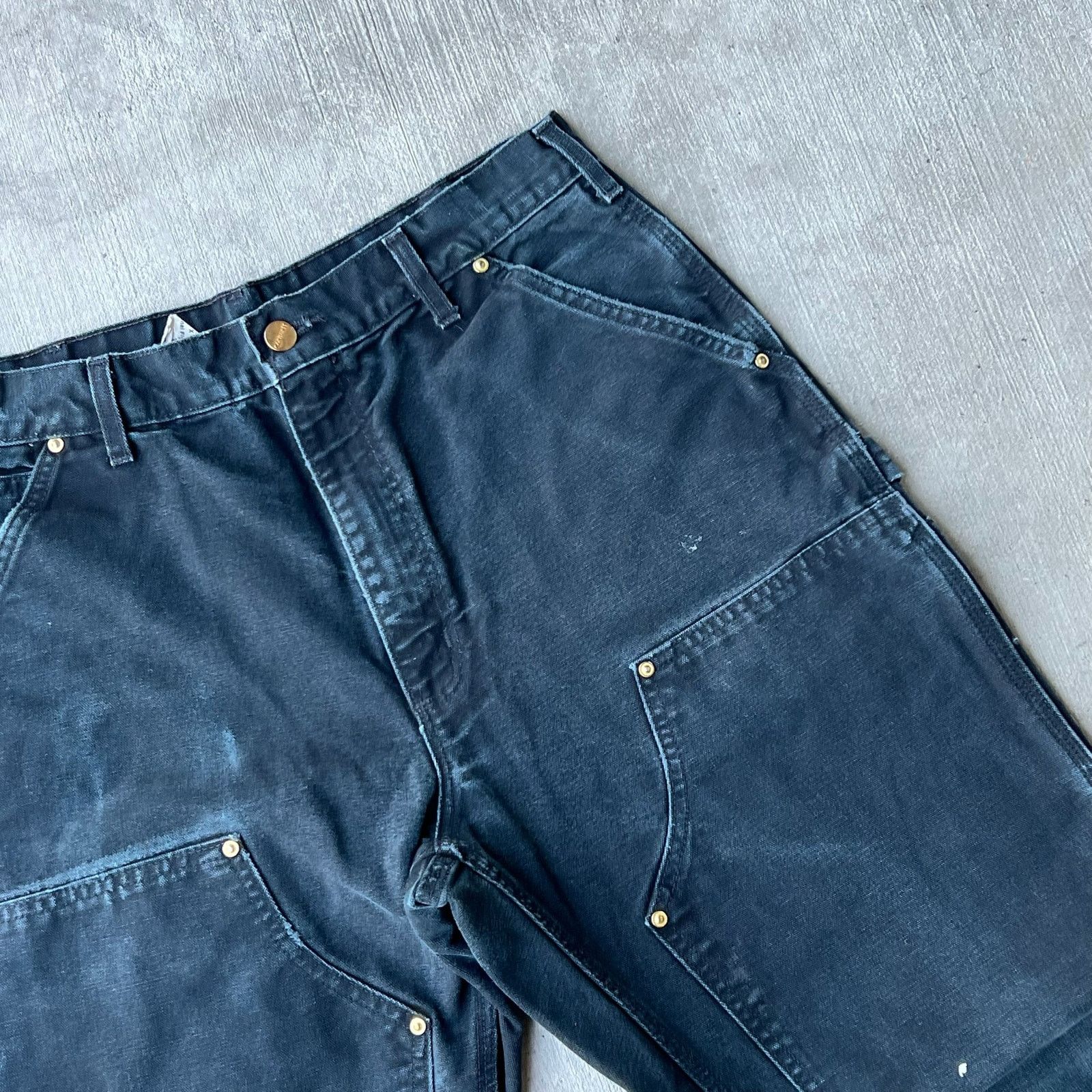Carhartt × Vintage Carhartt faded black double knee work wear carpenter pants Size US 32 / EU 48 - 3 Thumbnail