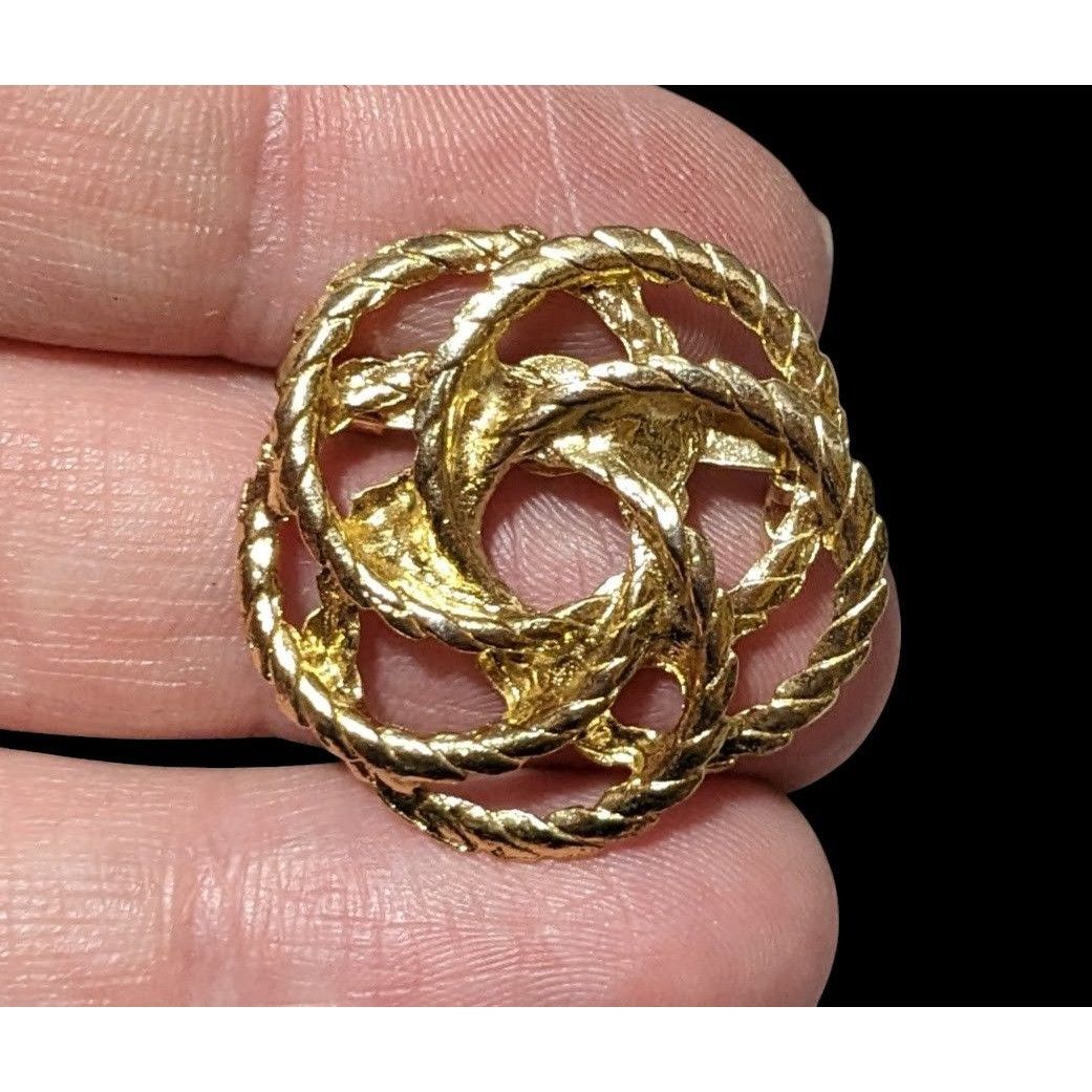Other Vintage Gold Tone Braided Texture Knot Brooch Size ONE SIZE - 7 Thumbnail