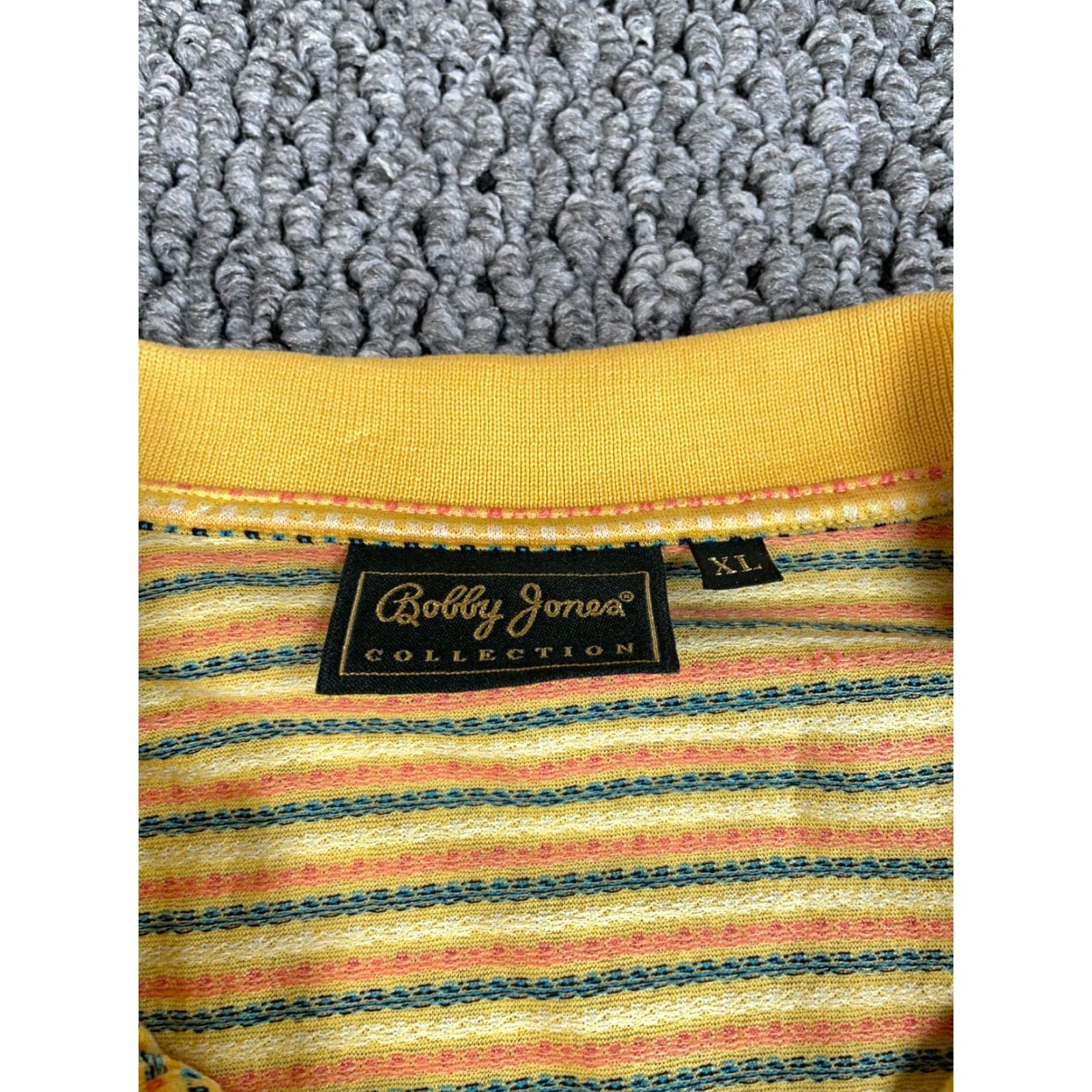 Vintage Bobby Jones Golf Polo Shirt Yellow Striped Adult XL Cotton Short Sleeve Casual Mens Size US XL / EU 56 / 4 - 3 Thumbnail