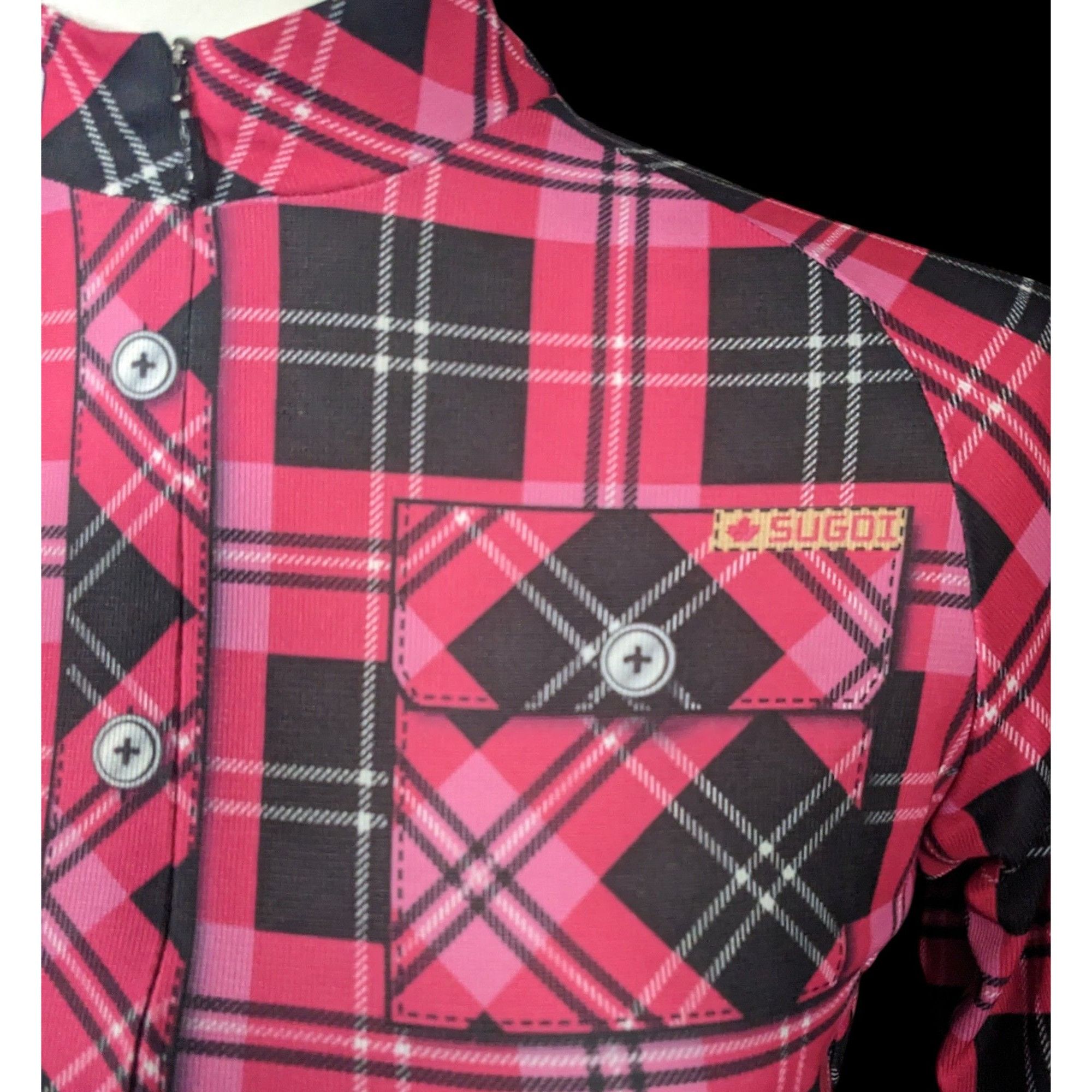 Other Sugoi Lumber Jane Pink And Black Plaid Cycling Jersey With P Size S / US 4 / IT 40 - 7 Thumbnail