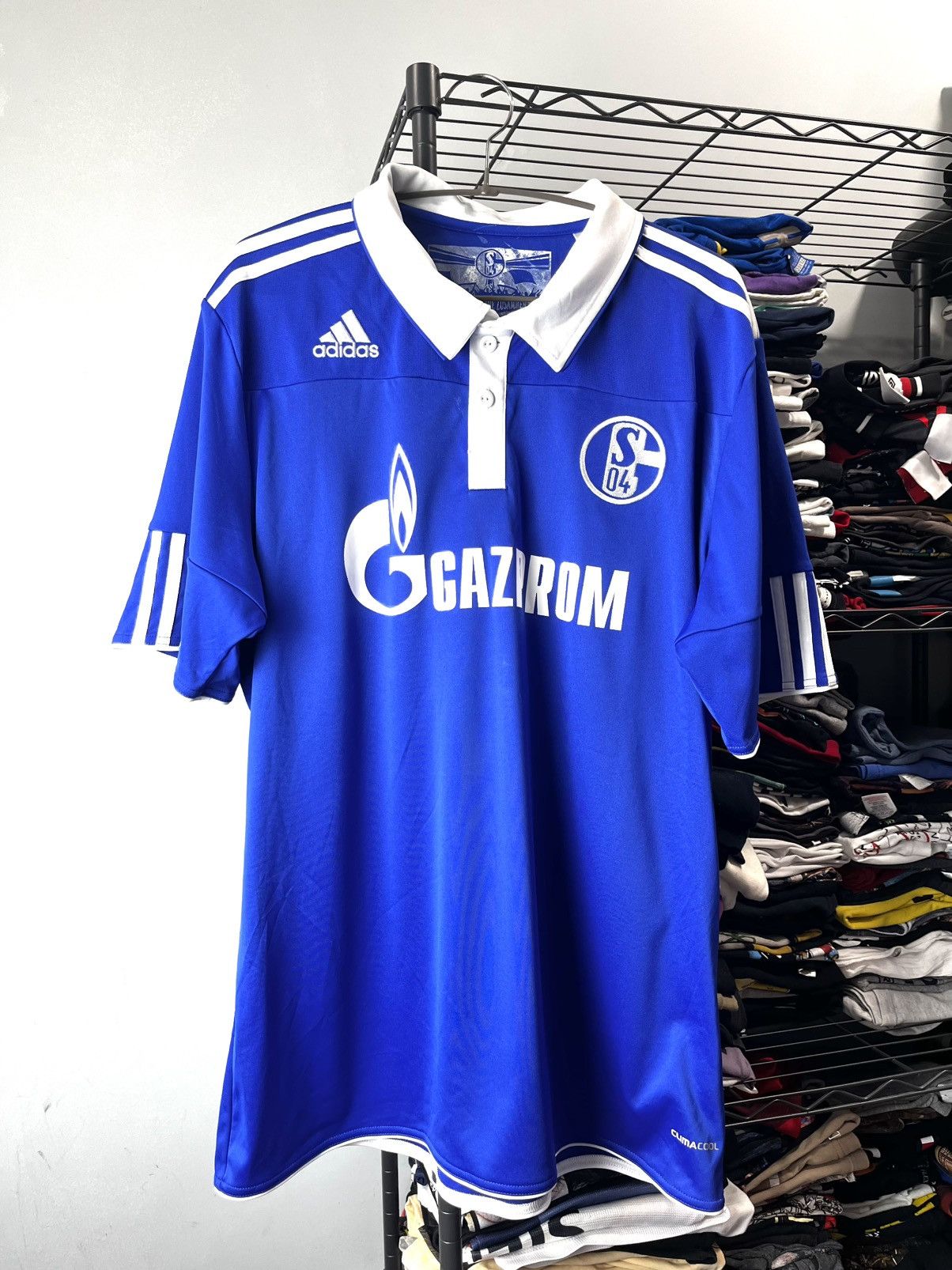 Schalke 04 Adidas Gazprom Soccer Jersey T Shirt