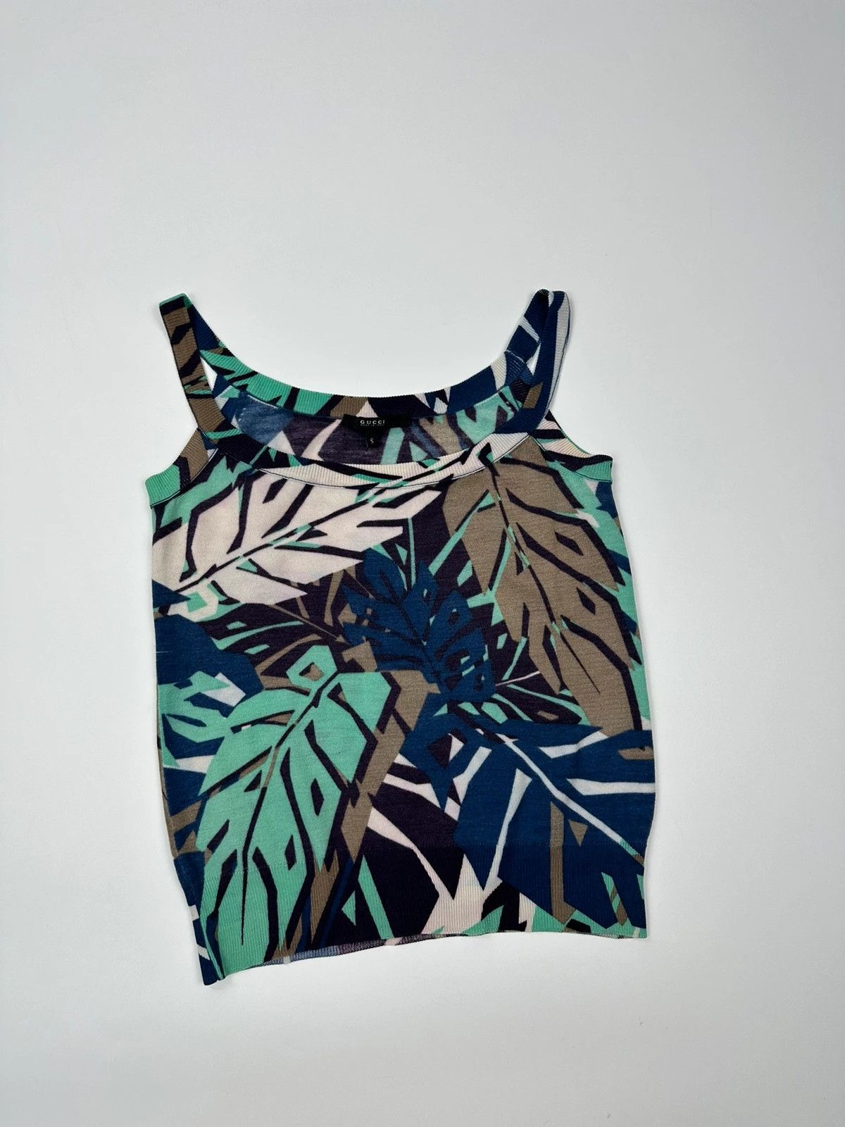 Gucci Gucci 00’s Jungle Leafs Cashmere Top Size S / US 4 / IT 40 - 1 Thumbnail