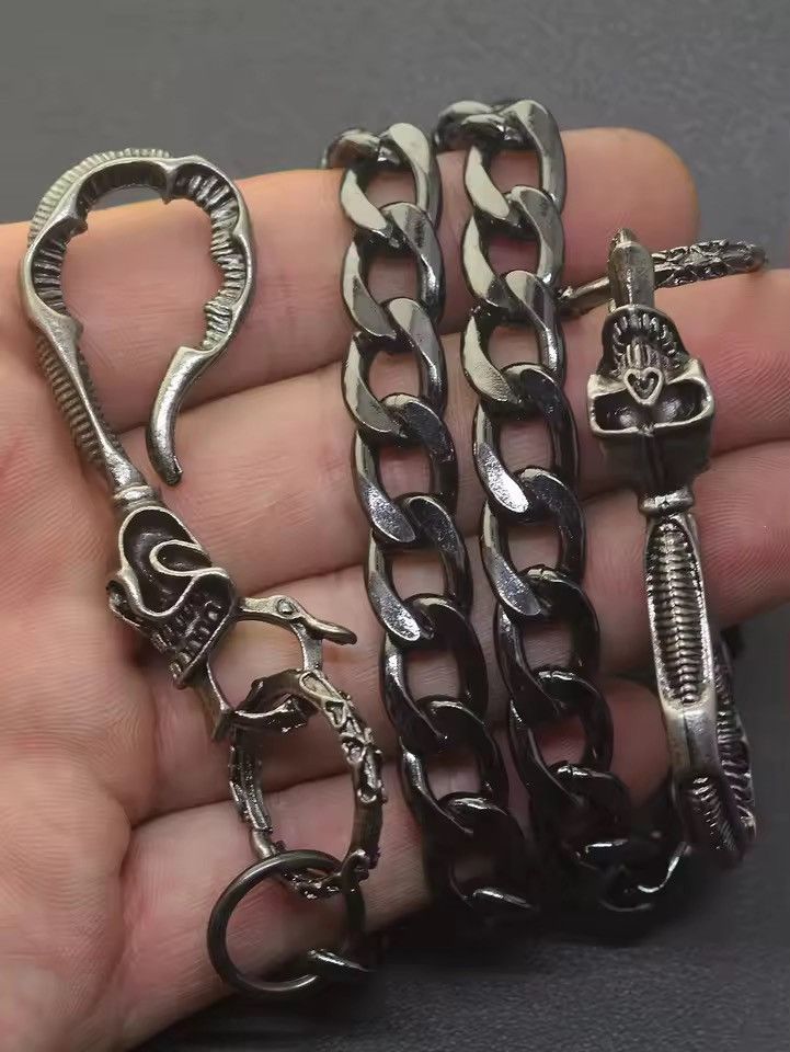 Other 10mm chain large skull blet U-hook pant chain Size ONE SIZE - 2 Thumbnail