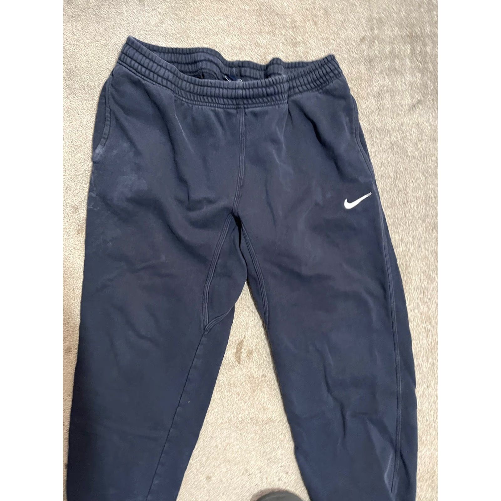 Nike Nike Sweatpants L Navy Blue Wide Leg Baggy Straight 611458-473 Mens Casual Size US 33 - 2 Thumbnail