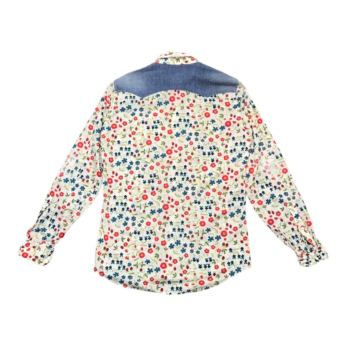 Designer × Dsquared2 2006 Dsquared2 Floral Western Denim Button Up Shirt Size US M / EU 48-50 / 2 - 4 Thumbnail