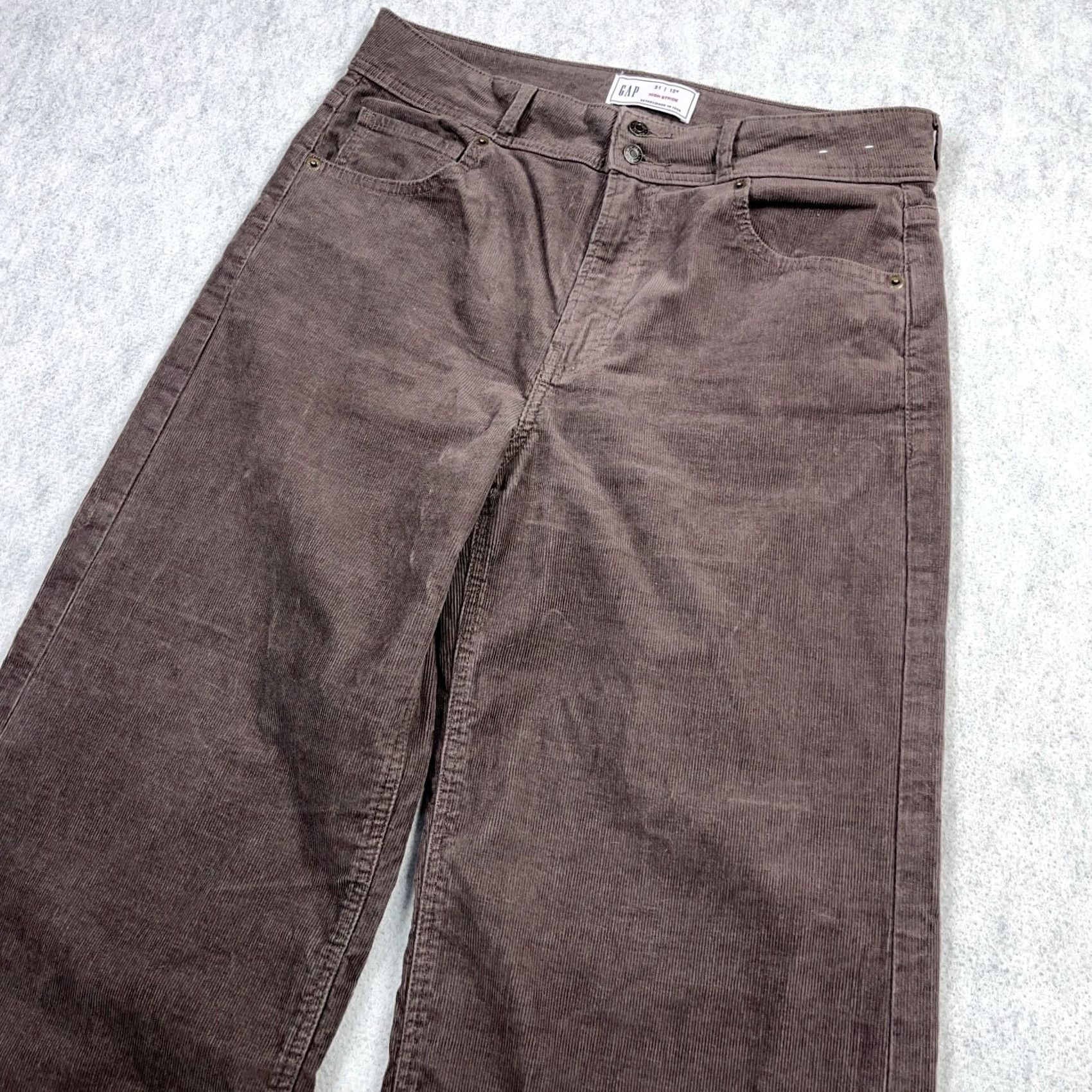 Gap Gap High Stride Jeans Women 31 12 Brown Corduroy Wide-Leg High Rise Pants Baggy Jeans 80s 90s Retro Modern Mens Womens Girls Boys Size 34" / US 12 / IT 48 - 3 Thumbnail
