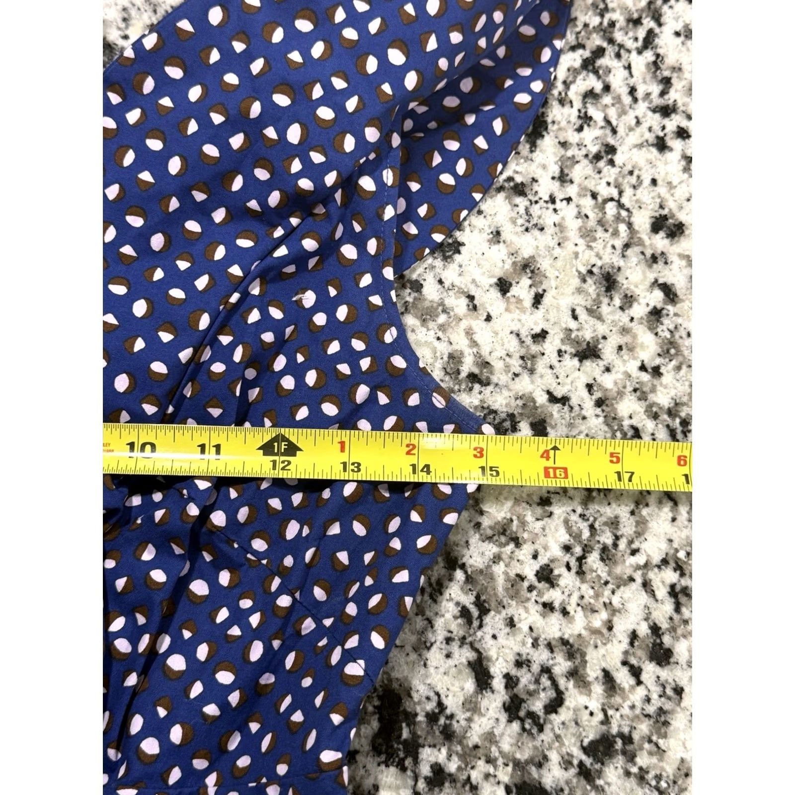 Vintage kate spade new york V Neck Geo Dot Poplin Dress Women's 0 Blue Mini Short Geometric EUC Size XS / US 0-2 / IT 36-38 - 5 Thumbnail