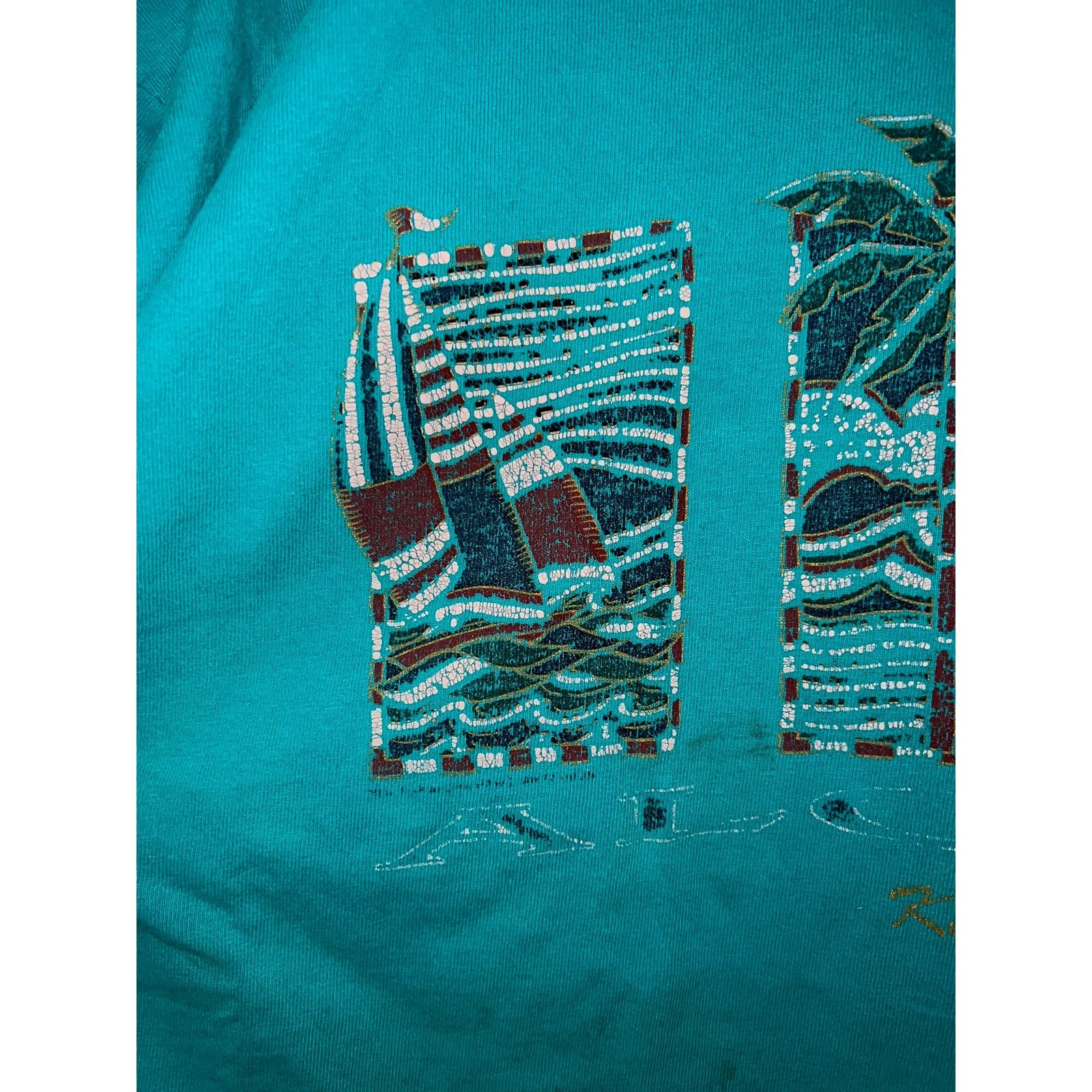 Vintage Vintage Aloha Kauai Shirt Hawaii Teal Green Tee VTG 90s XL Size US XL / EU 56 / 4 - 2 Thumbnail