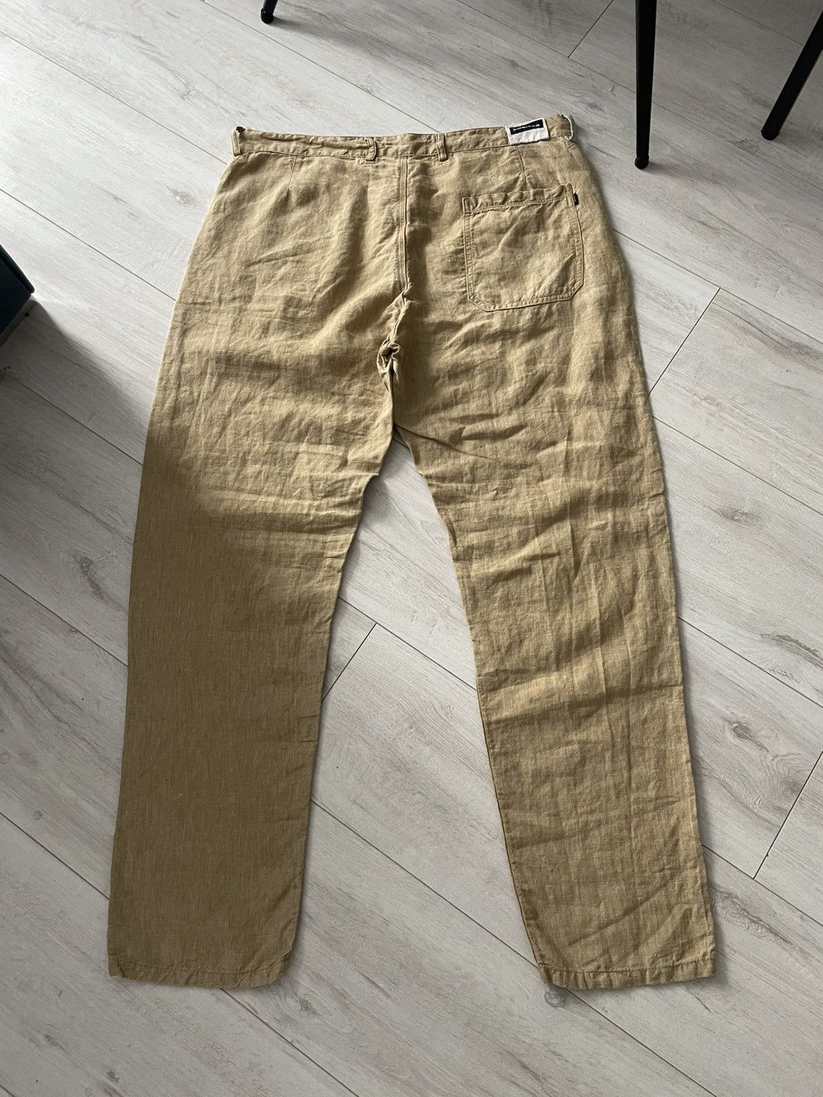 Freitag Vintage Freitag E554 Male Linen Beige Pants Size US 33 - 2 Thumbnail
