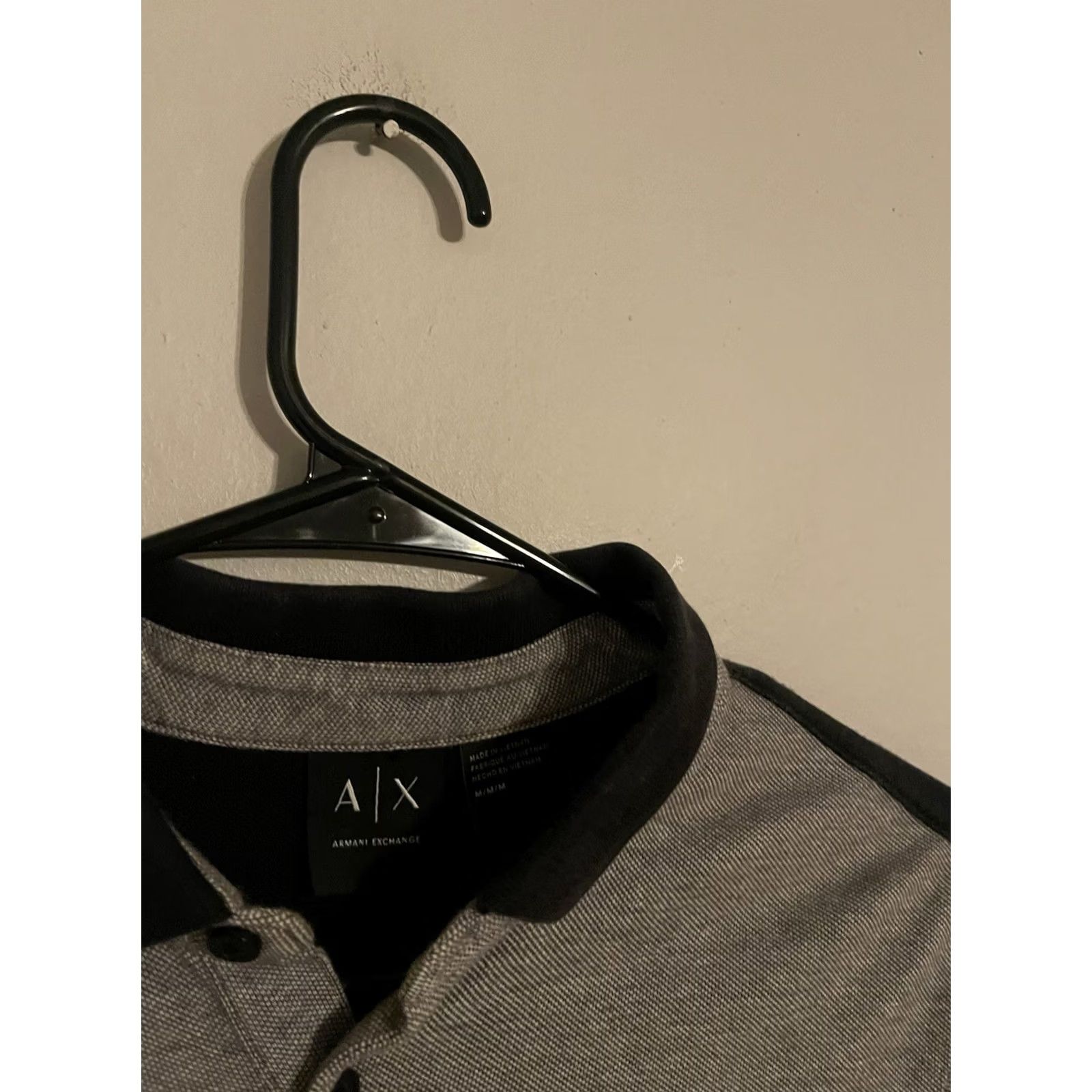 Armani Exchange Armani Exchange AX Polo Shirt Mens Medium Light Gray Cotton Pique S/S Logo Size US M / EU 48-50 / 2 - 3 Thumbnail