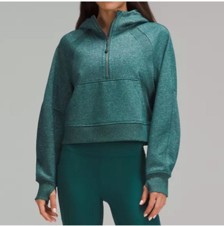 Lululemon Lululemon teal/silver scuba oversize half zip hoodie sz XS/S Size XS / US 0-2 / IT 36-38 - 2 Thumbnail