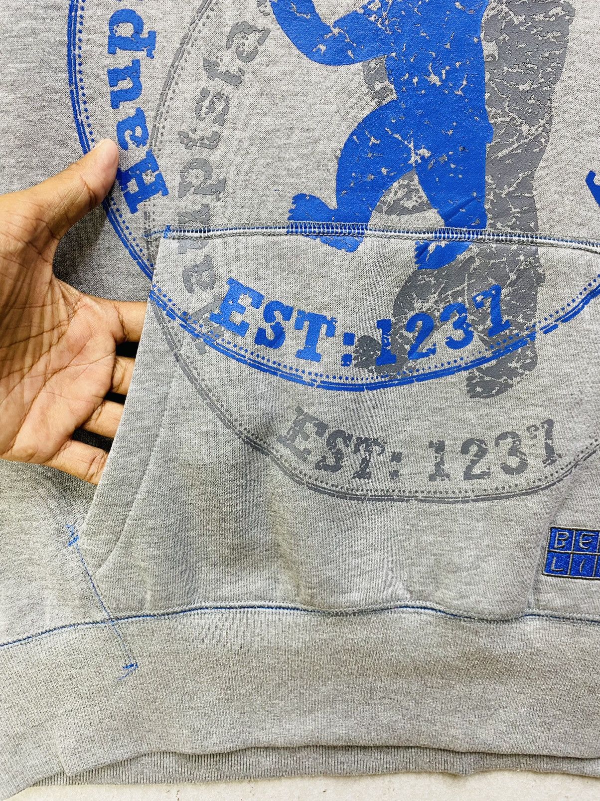 Vintage Berlin Germany Hoodie Big Logo Pullover Grey Size Small Size US S / EU 44-46 / 1 - 6 Thumbnail