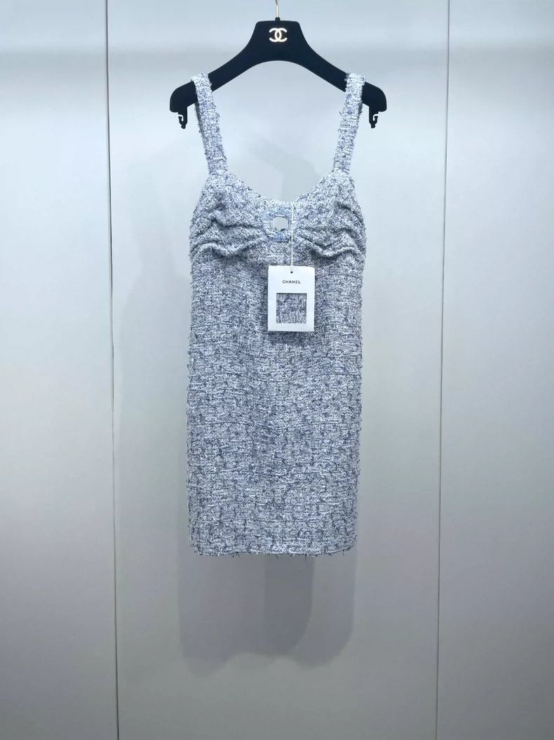 Chanel Chanel Hollow-out bright diamond tweed woven suspender dres Size XS / US 0-2 / IT 36-38 - 1 Thumbnail