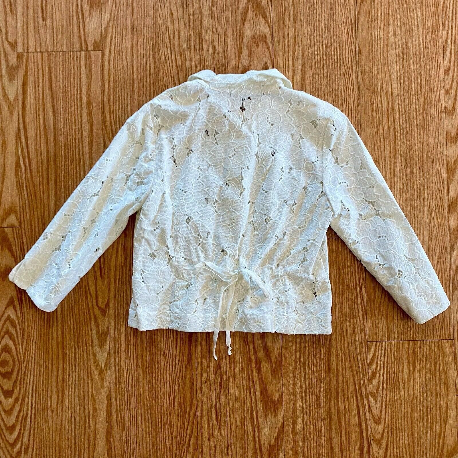 Other Cabi #5162 Spring Portrait White Floral Jacket Womens Medium Size M / US 6-8 / IT 42-44 - 8 Thumbnail