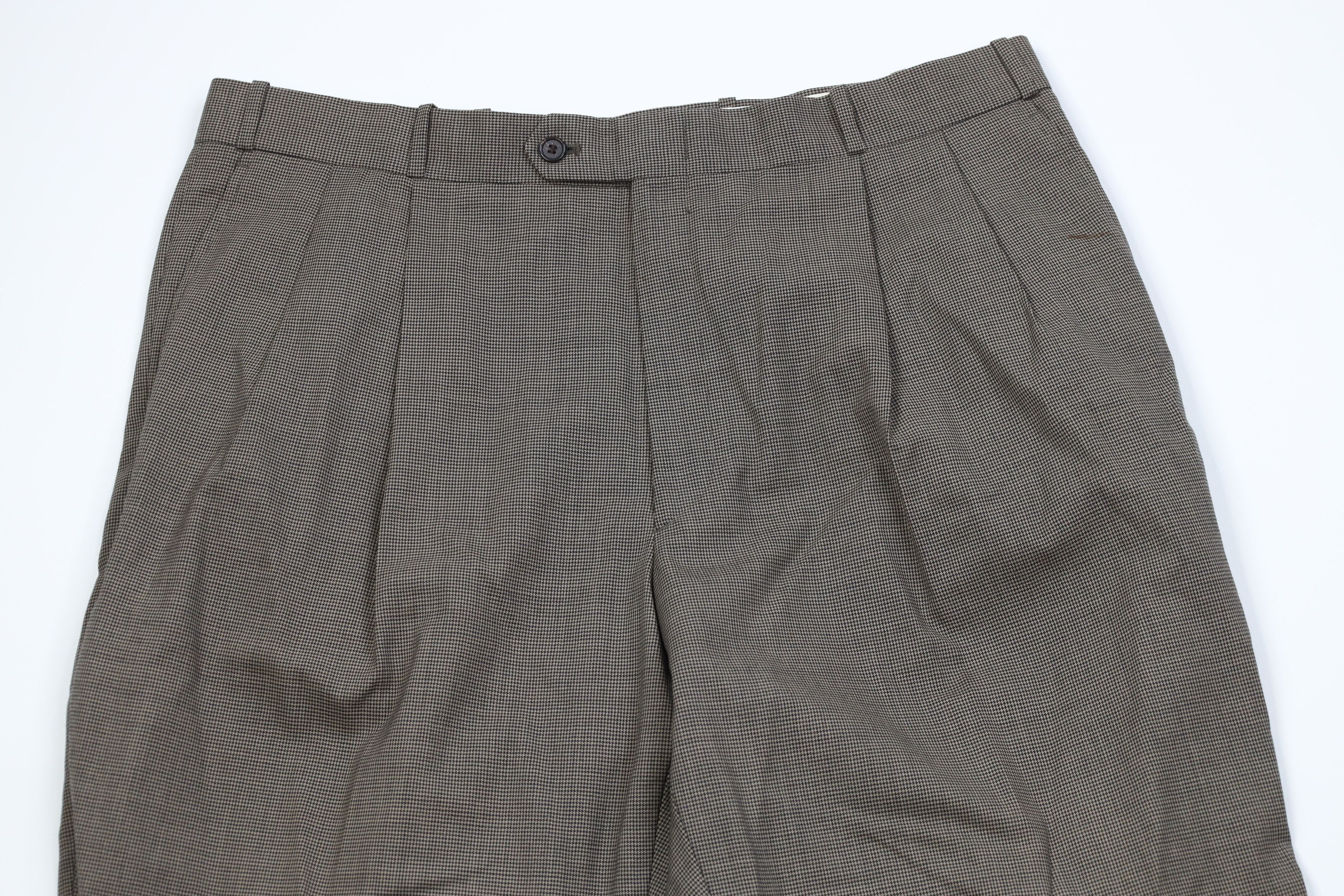 Vintage Vintage 90s Streetwear Wool Houndstooth Knit Wide Leg Pants Size US 38 / EU 54 - 2 Thumbnail