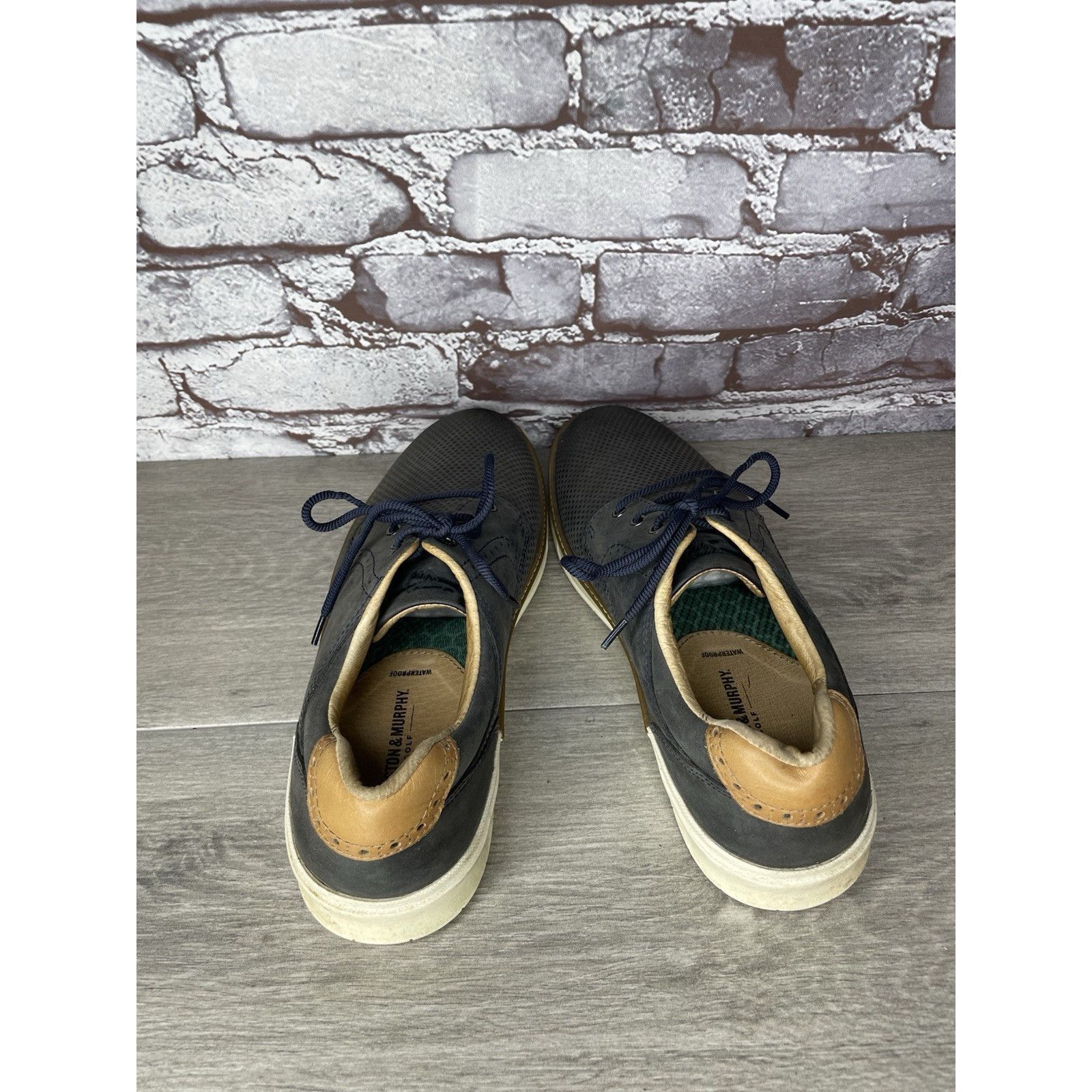 Johnston & Murphy JOHNSTON & Murphy 258459 MCGUFFEY NAVY LEATHER Lace GOLF SHO Size US 9 / EU 42 - 5 Thumbnail