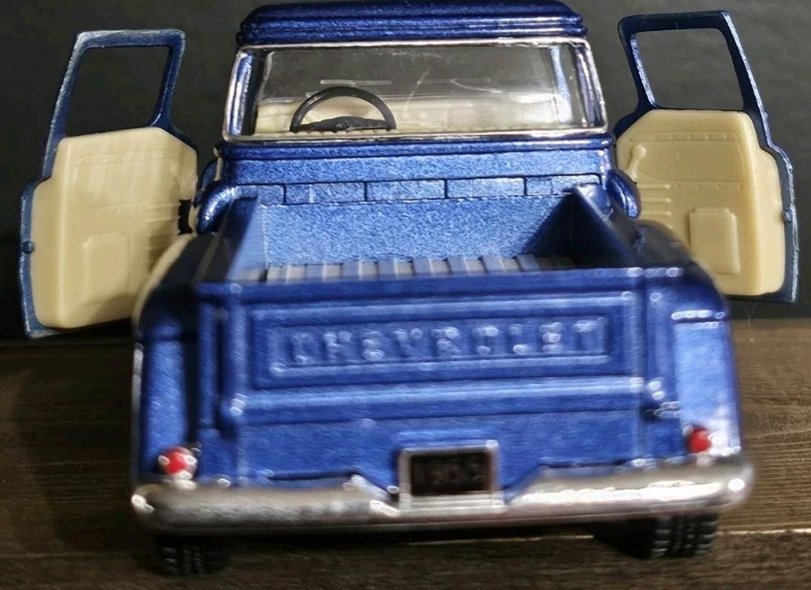 Designer 1955 Chevy Stepside 3100 Pick Up Diecast Little Blue Truck Size ONE SIZE - 3 Thumbnail