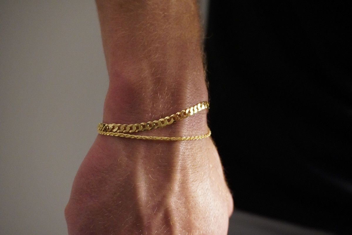 Jewelry Gold bracelet stack 14k gold vermeil bracelet set 7 inches Size ONE SIZE - 2 Thumbnail